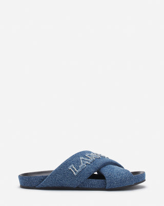 LANVIN TINKLE SANDALS IN DENIM - DENIM BLUE