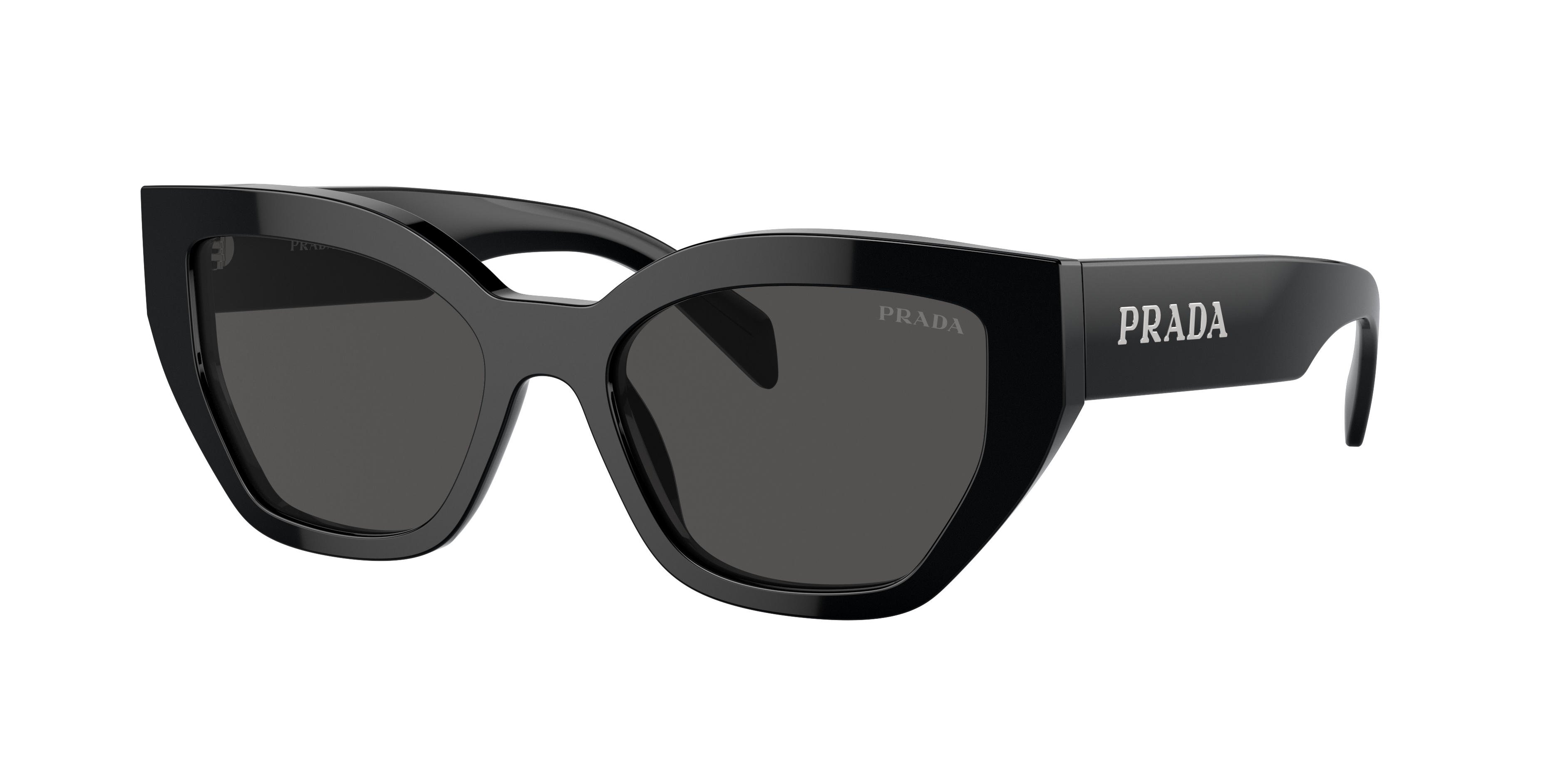PRADA PR A09SF Black - Women Luxury Sunglasses, Dark Grey Lens