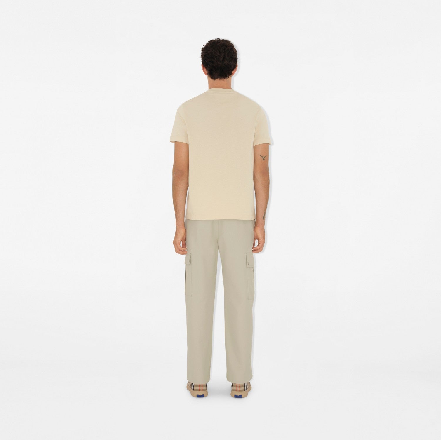 Check Label Cotton T-shirt - Nutmeg