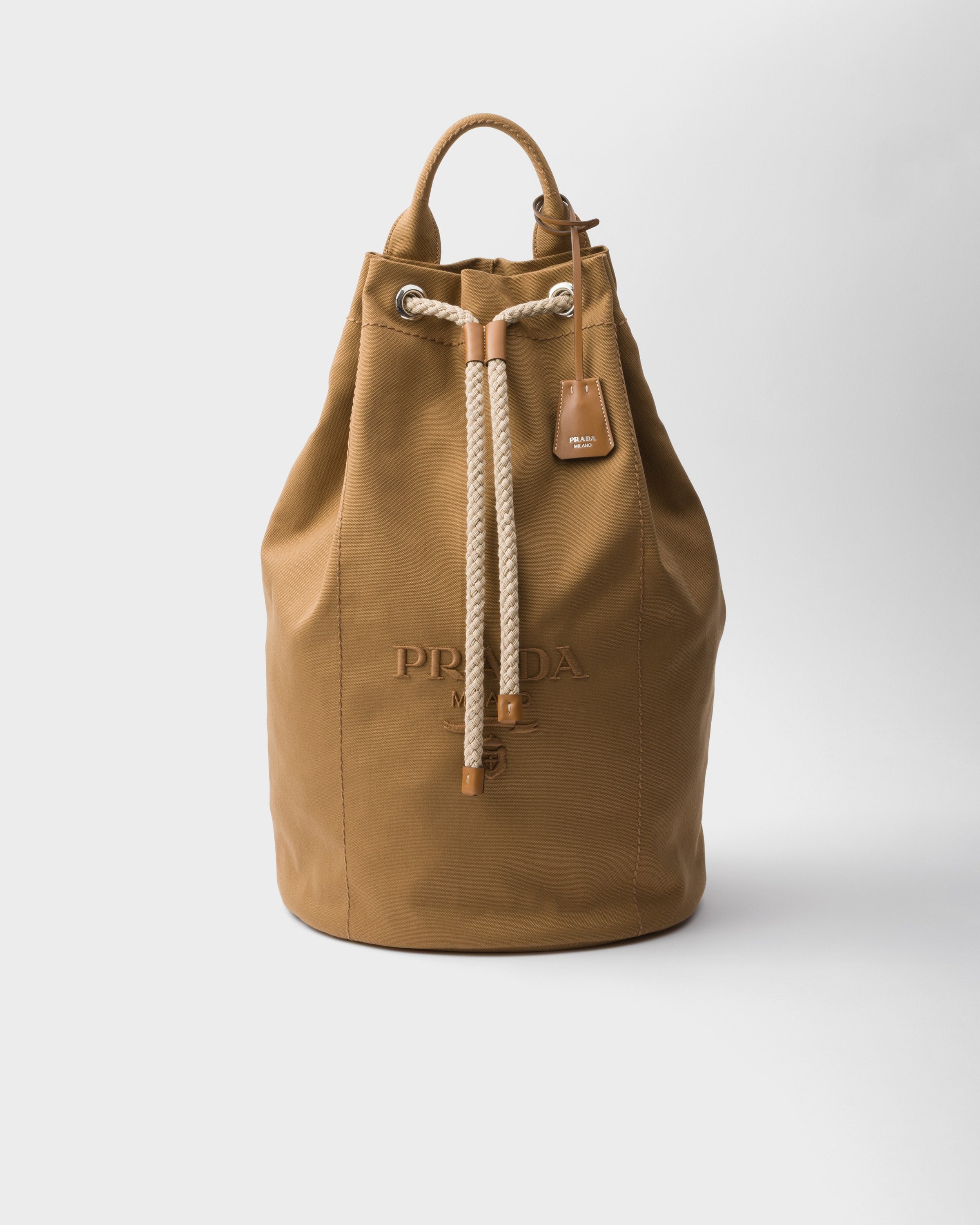 Canvas drawstring duffle bag Tabacco