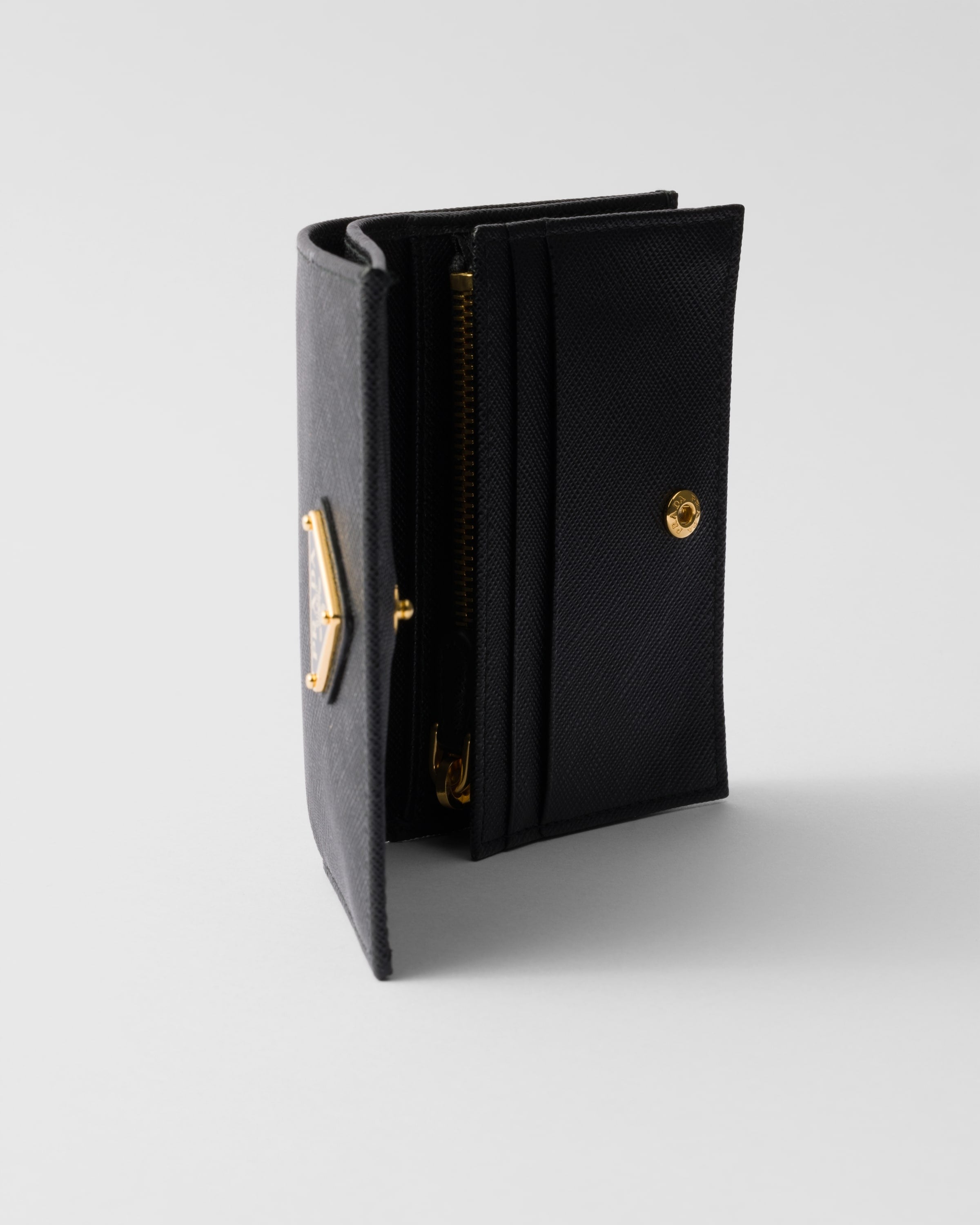 Small Saffiano Leather Wallet Black