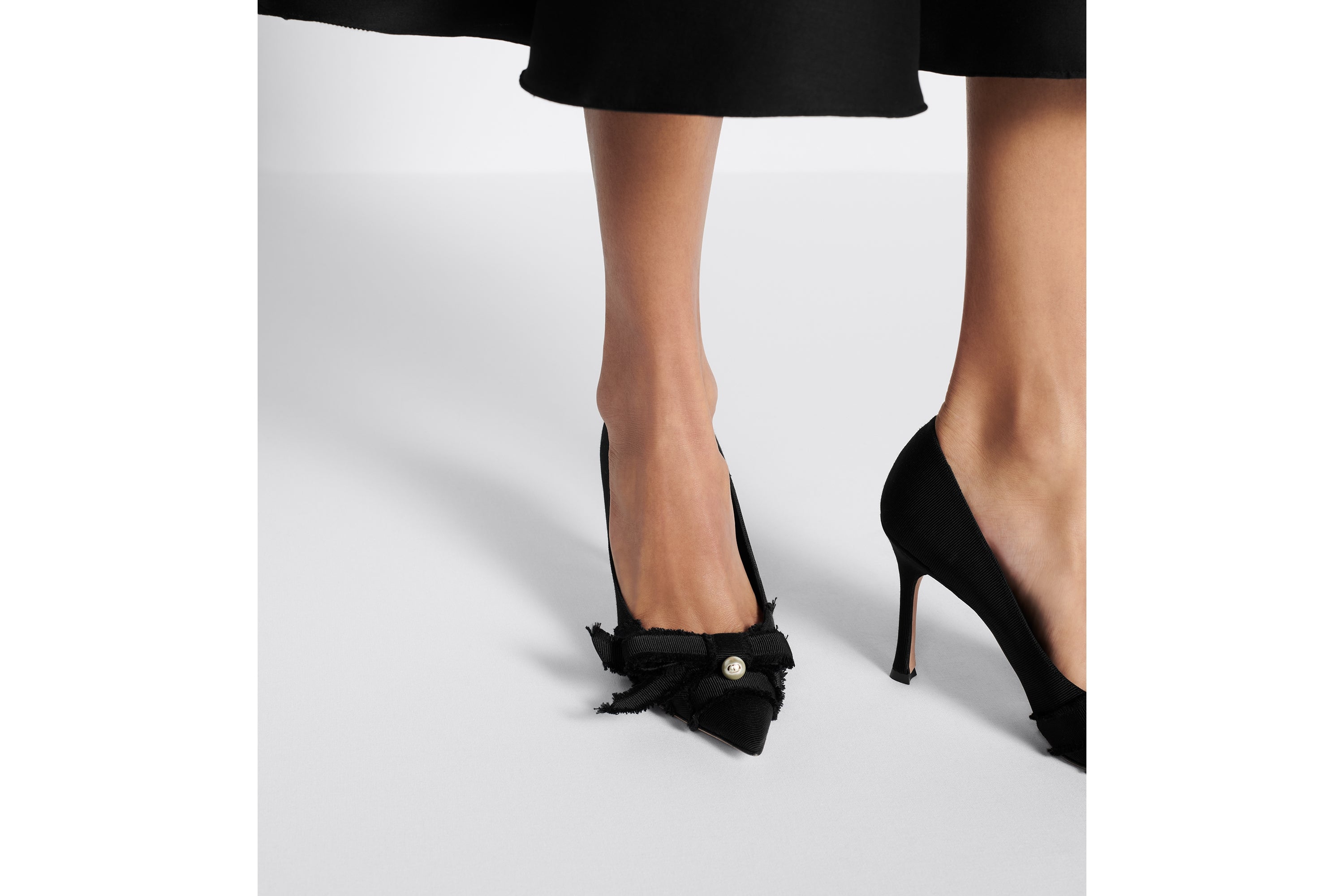 Adiorable Pump - Black Fringed Grosgrain