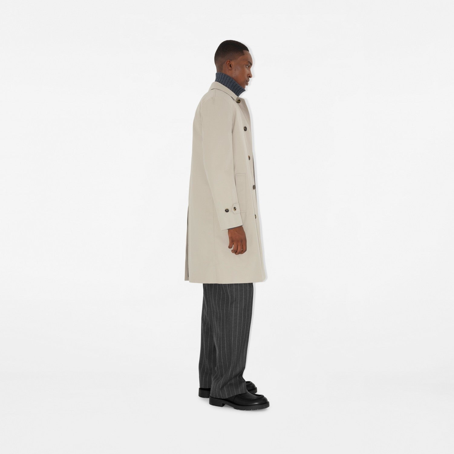 Long Cotton Blend Car Coat - Heron