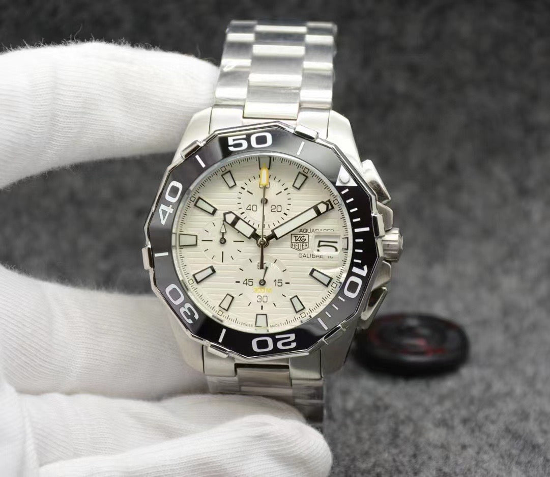 Tag Heuer Aquaracer 44mm White Dial Black