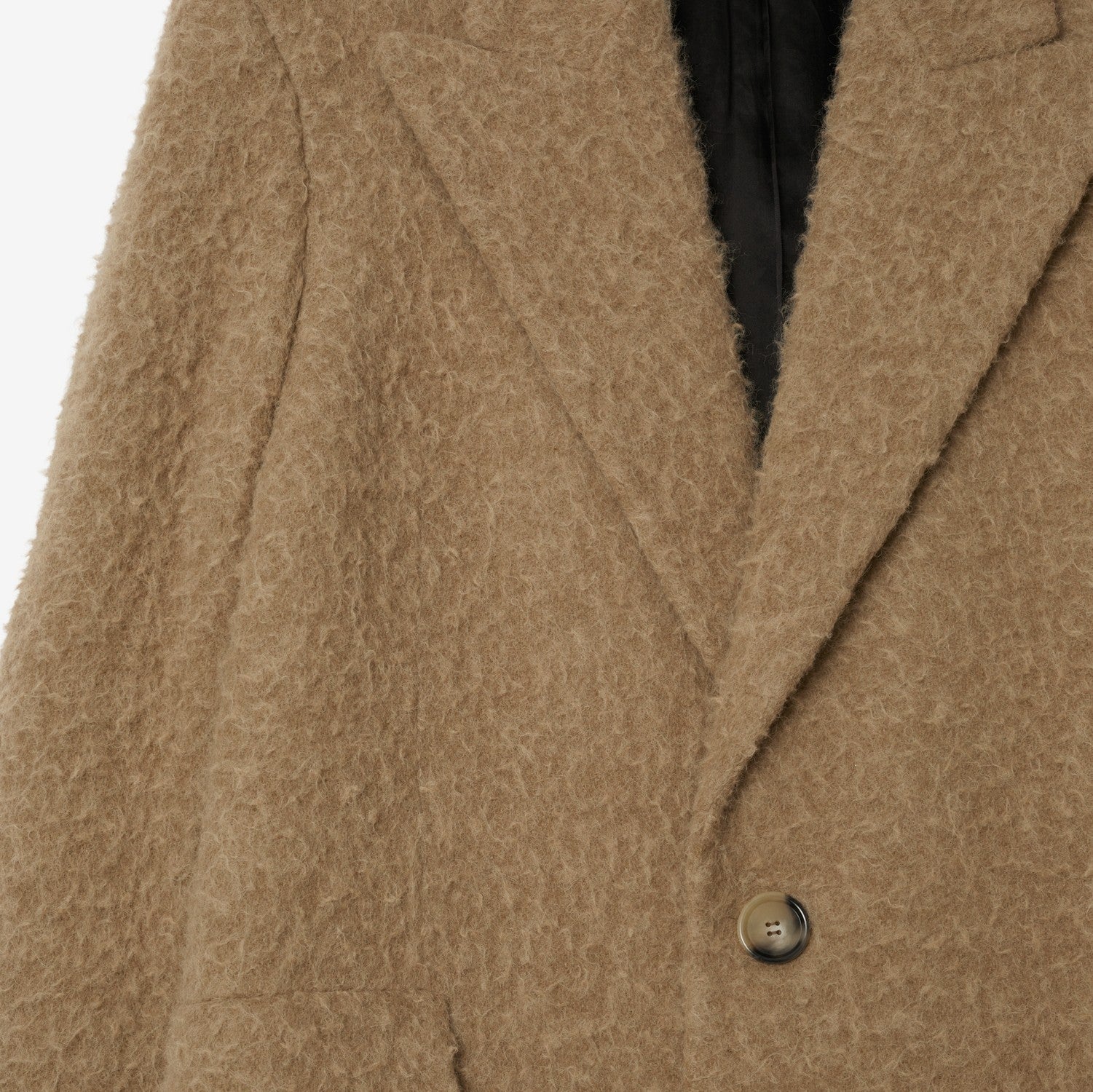 Linen Wool Blend Tailored Coat - Clay