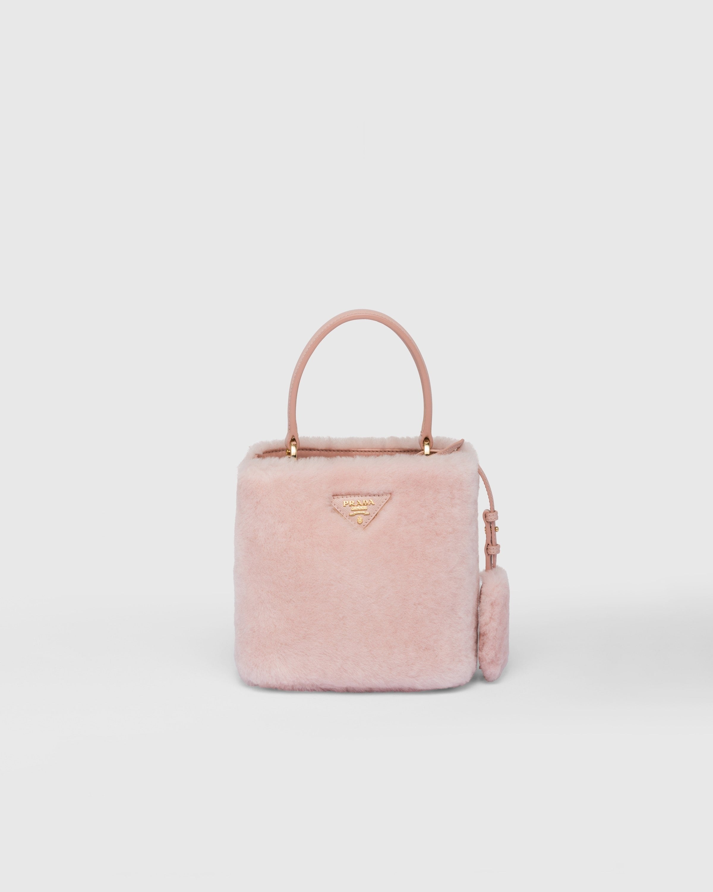 Prada Panier shearling mini-bag Orchid Pink