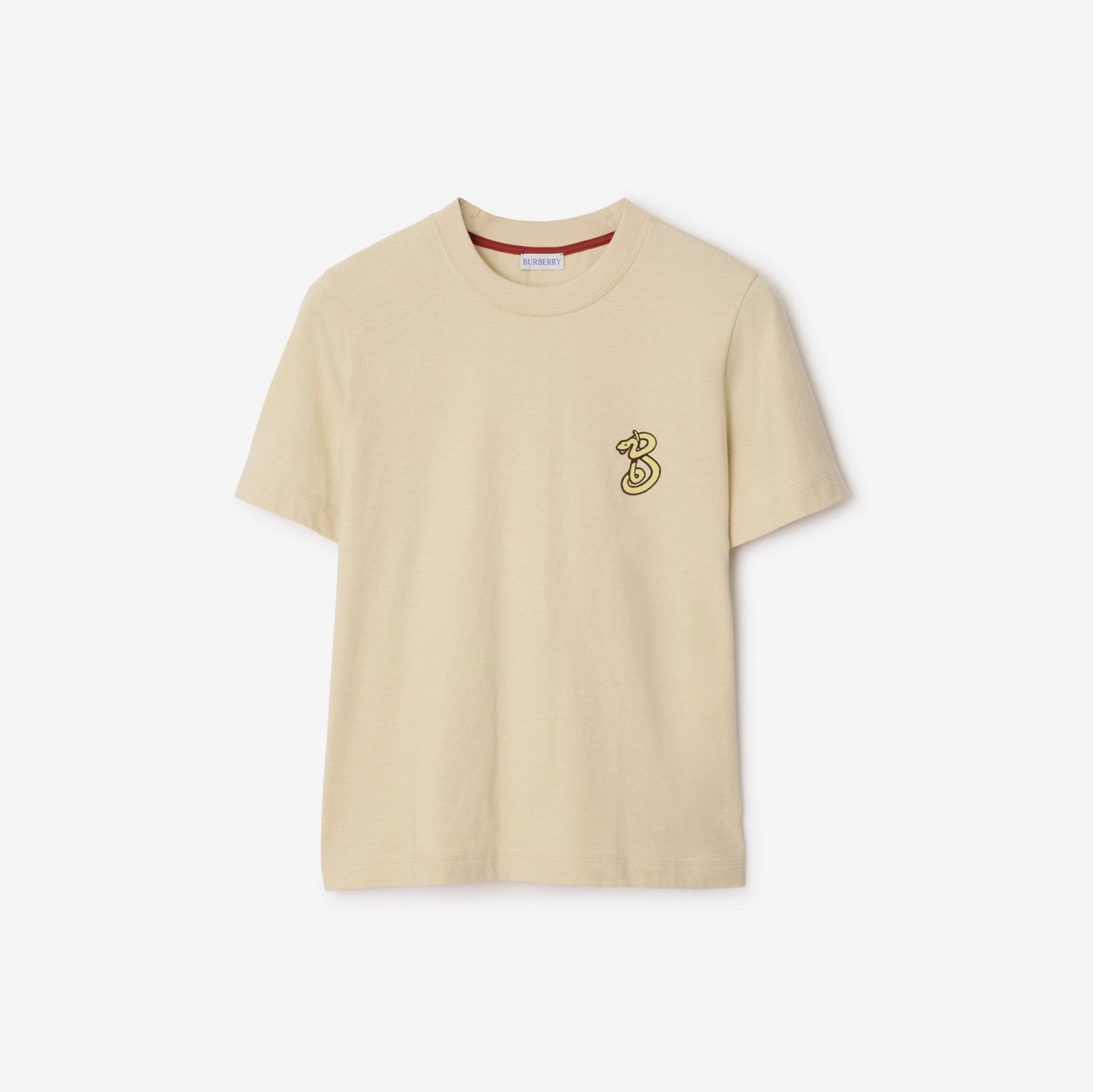 B Snake Cotton T-shirt - Nutmeg