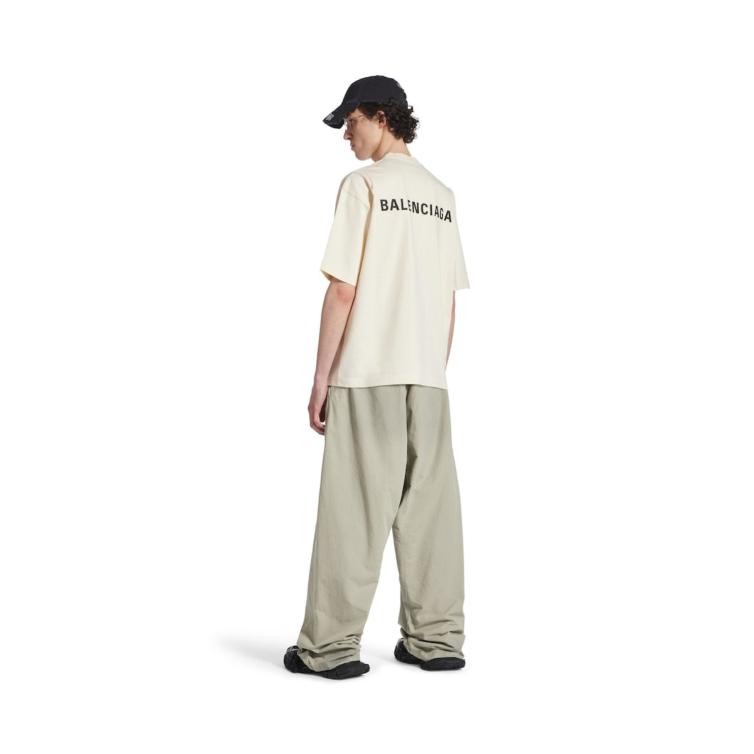 Men's Balenciaga Back T-shirt Medium Fit in Beige