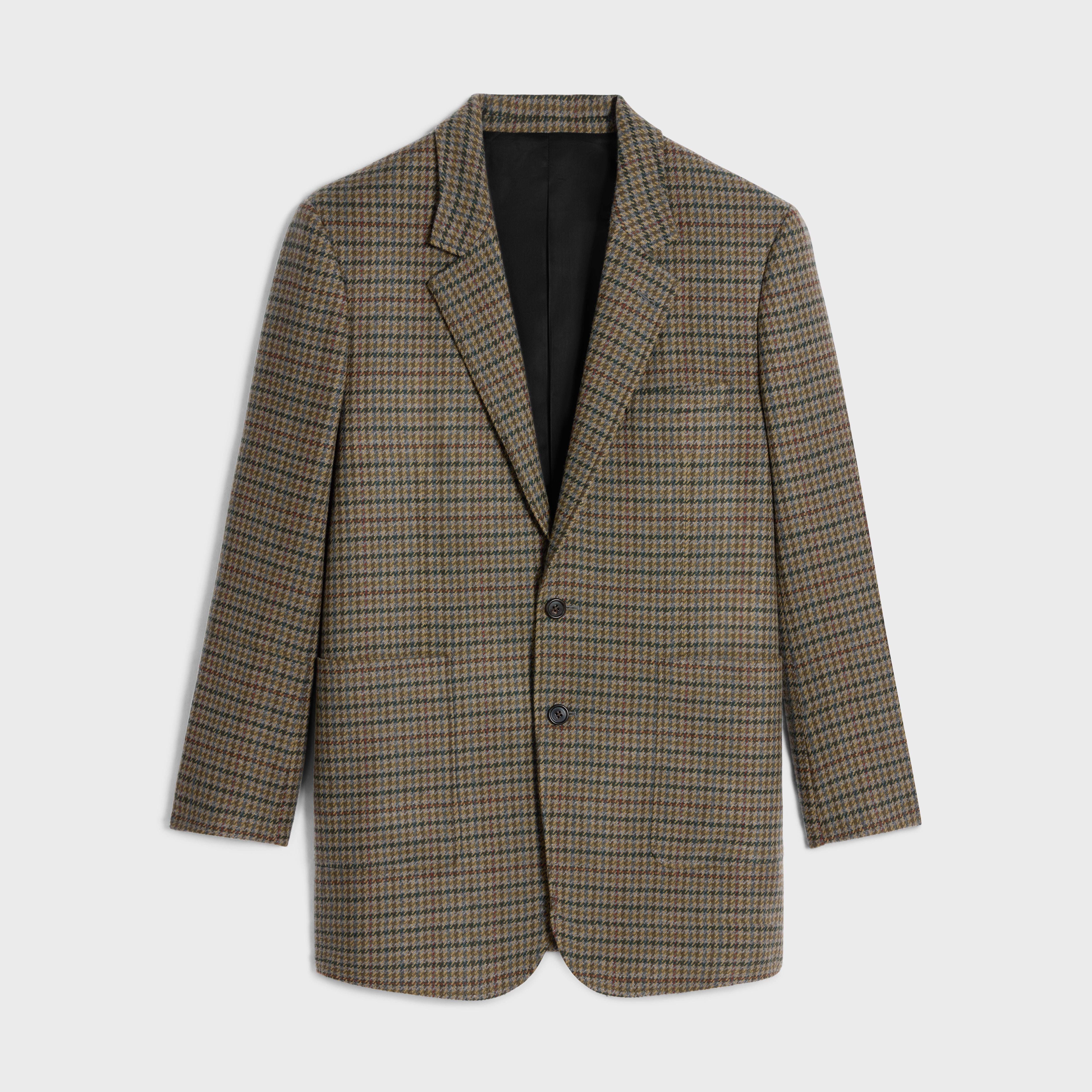 BNF BLAZER IN CHECKED CASHMERE - CAMEL/GRIS/FORET