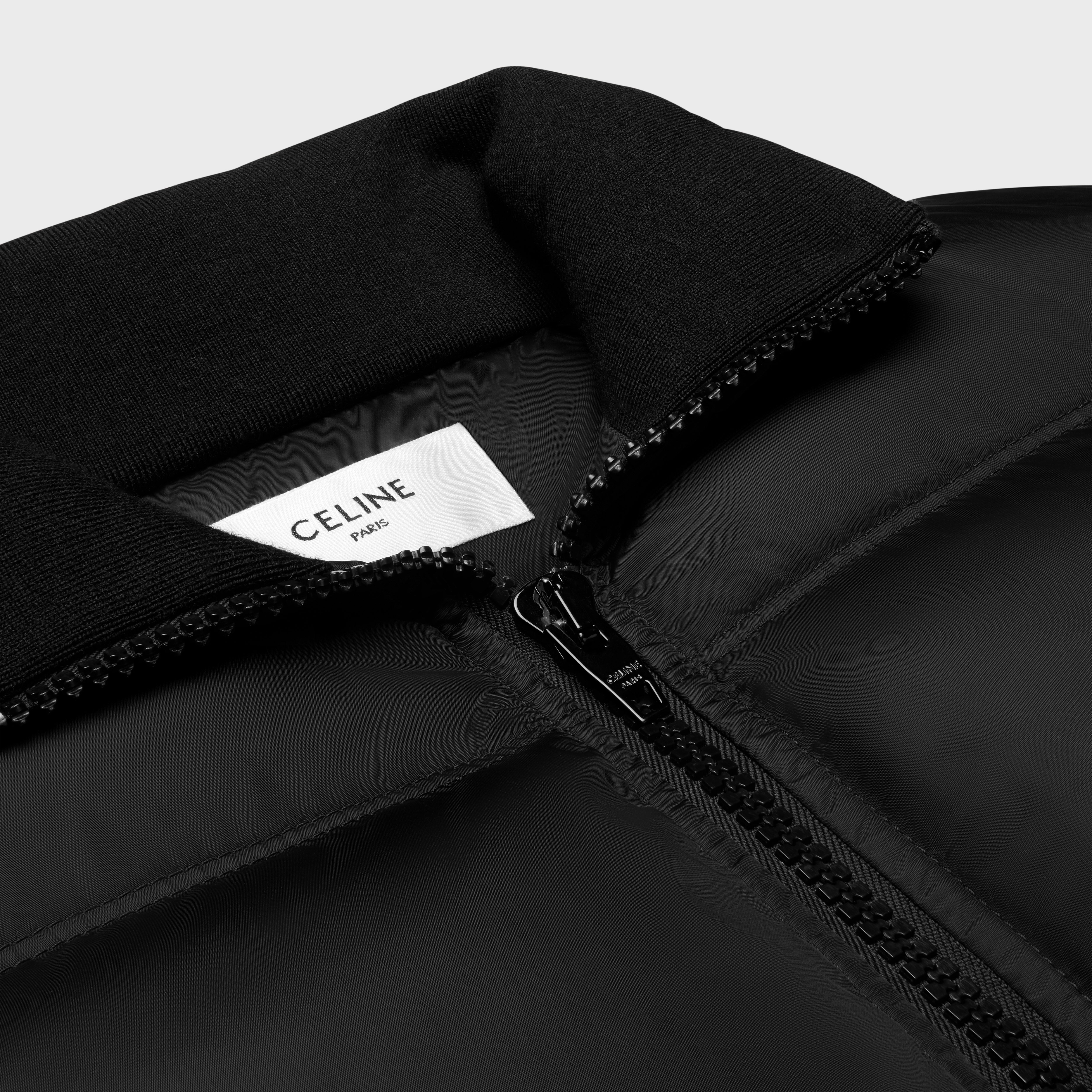 CROPPED DOWN JACKET IN LIGHTWEIGHT NYLON - BLACK