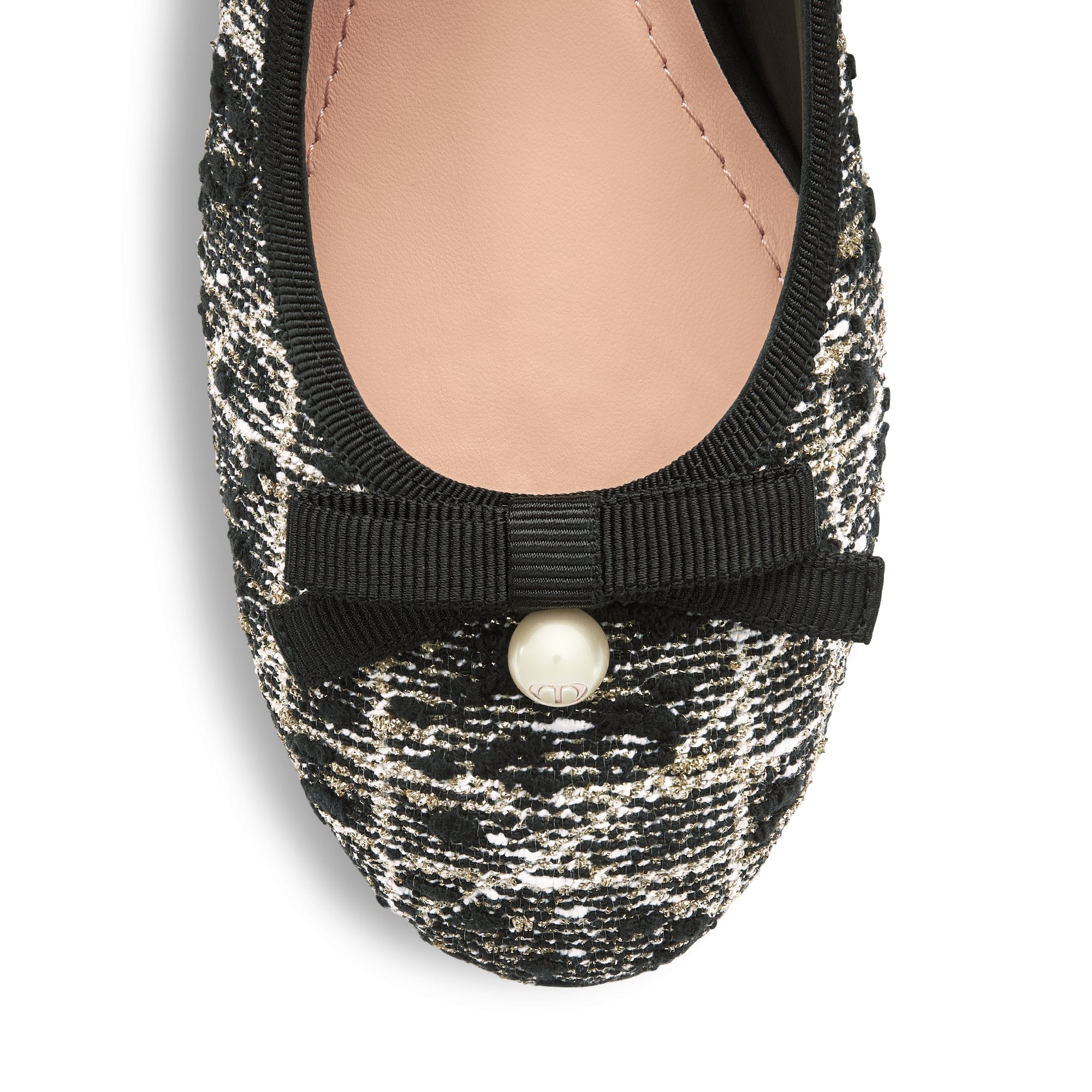 Dior Ballet Slingback Pump - Black Cannage Tweed and Gold-Tone Metallic Thread