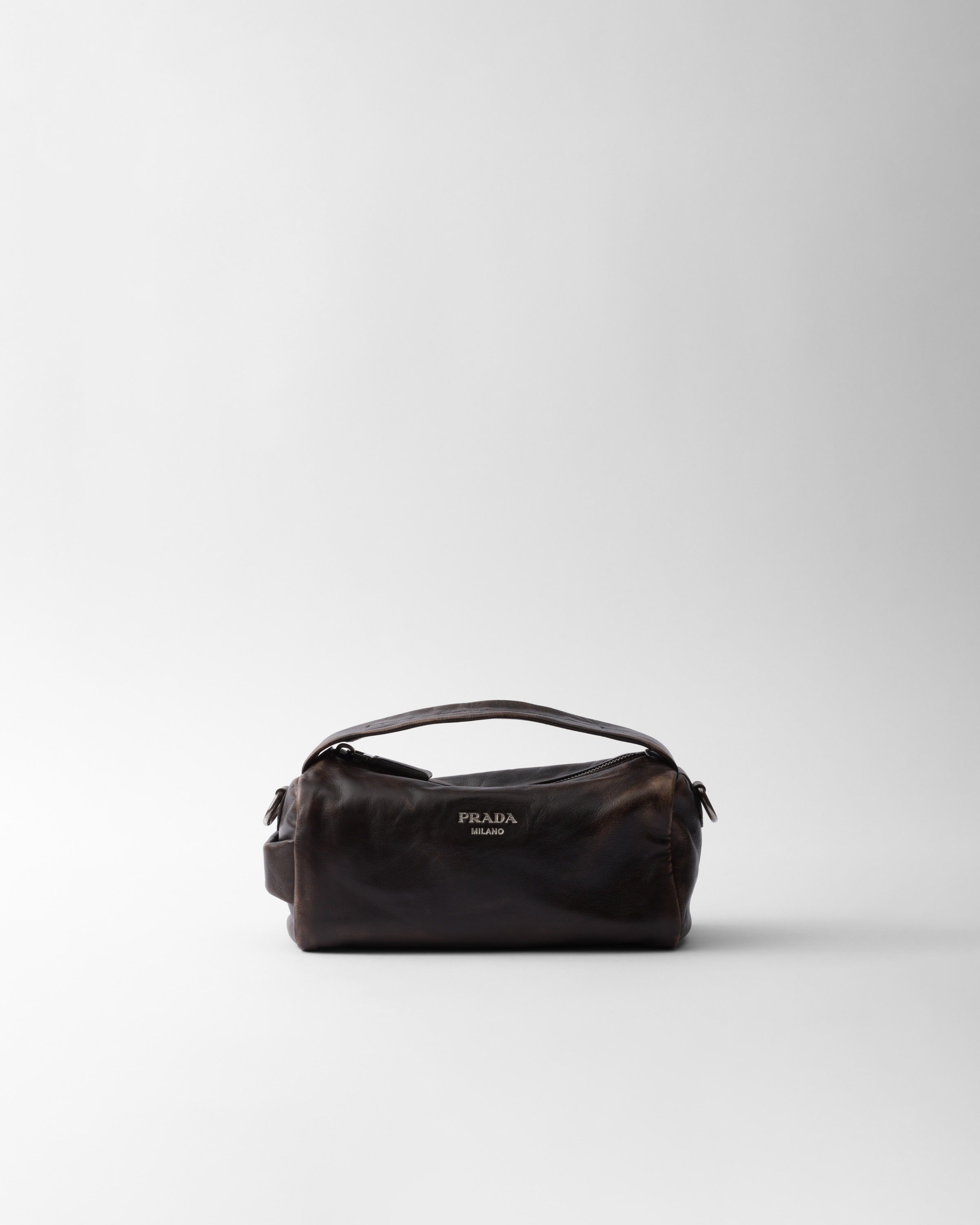Nappa leather shoulder bag Dark Brown