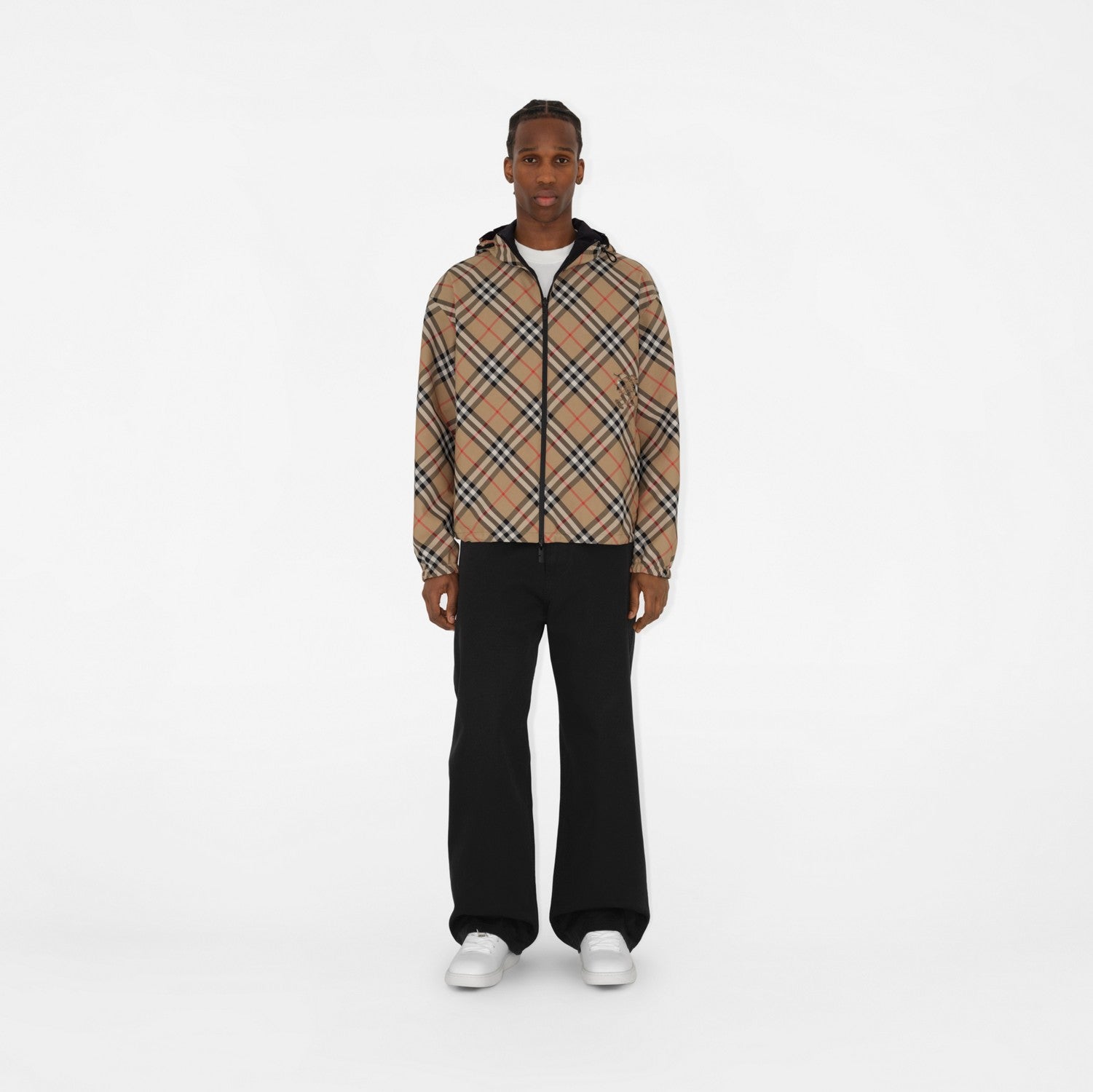 Reversible Check Jacket - Sand