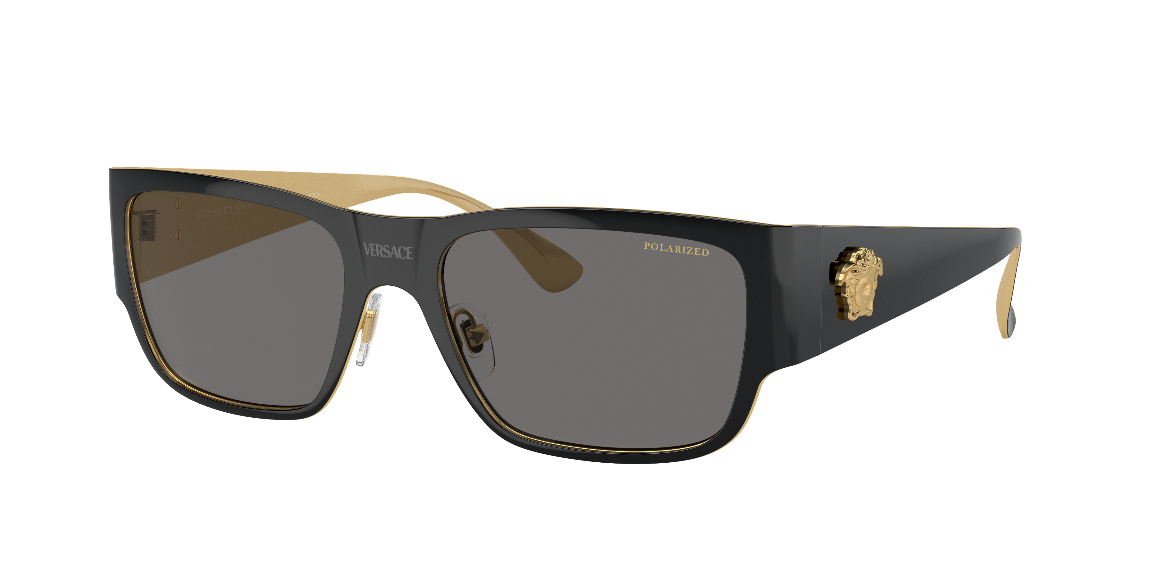 VERSACE VE2262 Black - Men Luxury Sunglasses, Dark Grey Polarized Lens