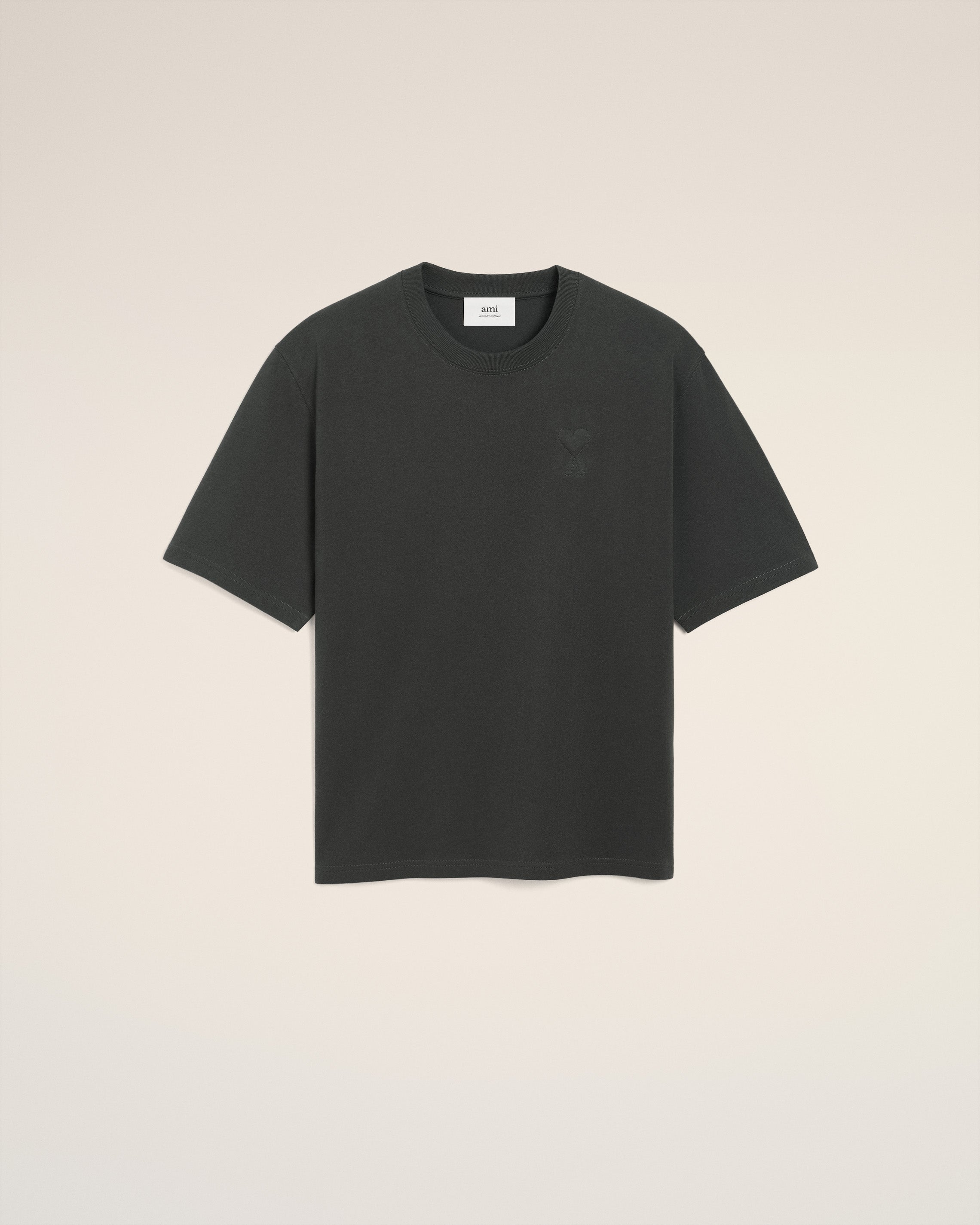 Black Cotton Ami De Coeur Cosy Fit T-shirt ANTHRACITE
