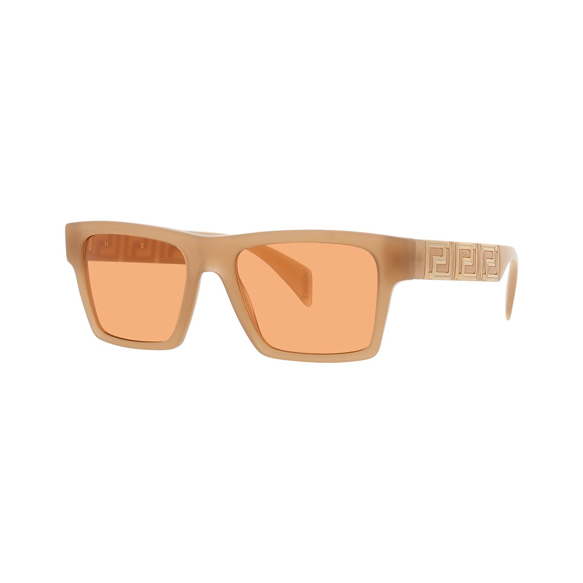 VERSACE VE4445 Opal Beige - Men Luxury Sunglasses, Dark Orange Lens