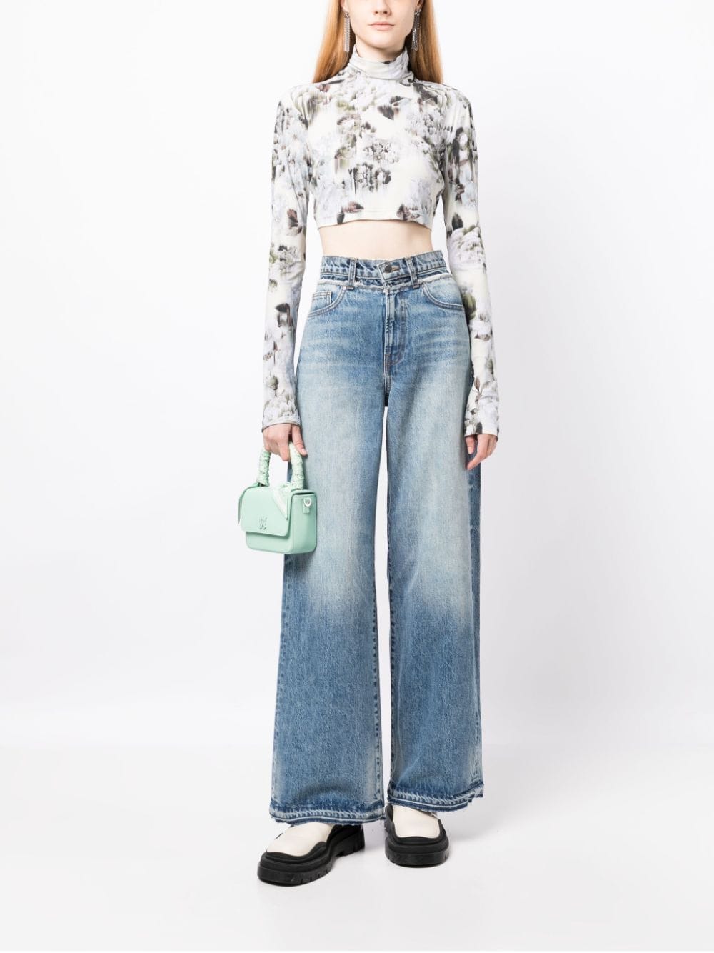 High-rise wide-leg jeans