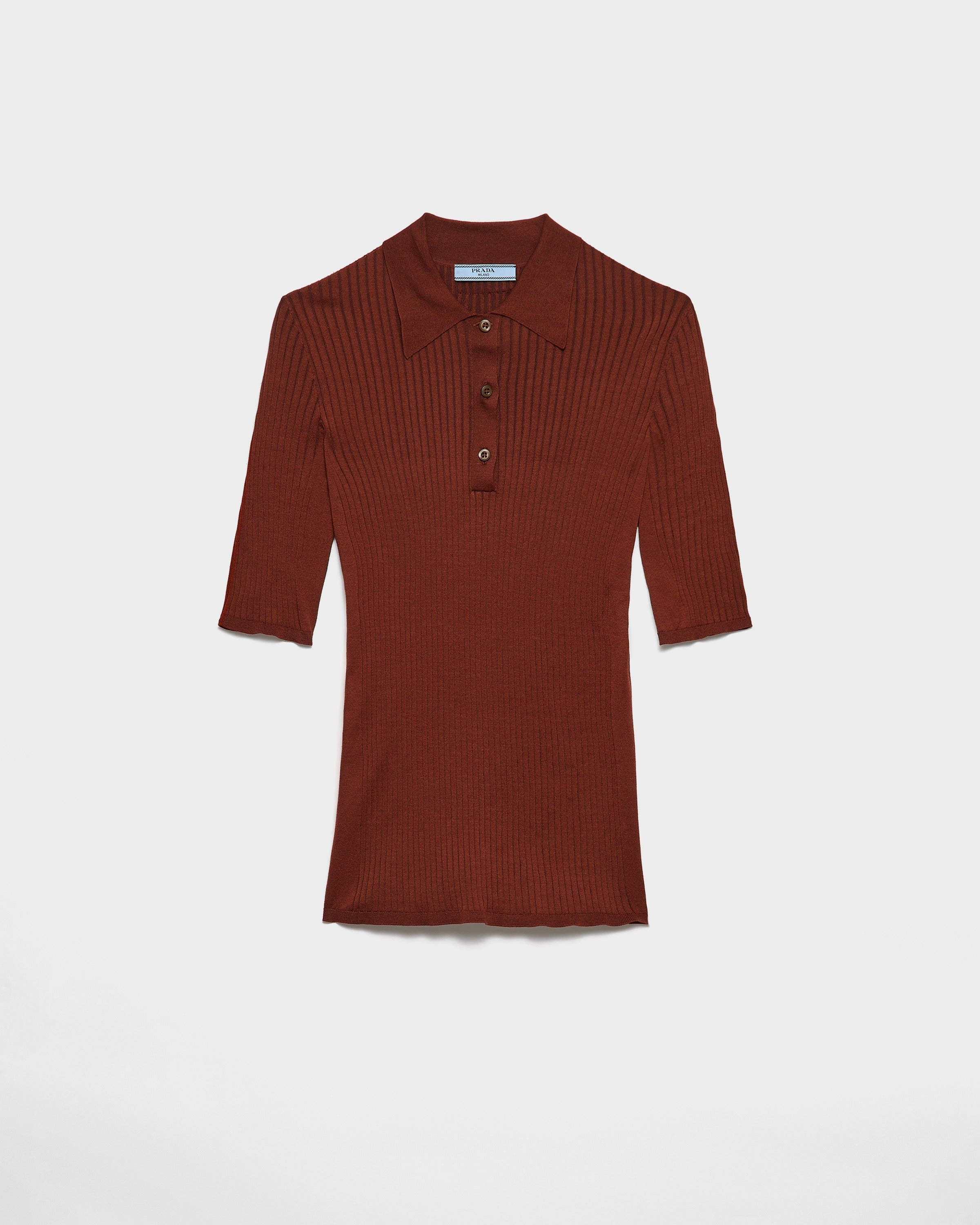 Cotton polo sweater Rust