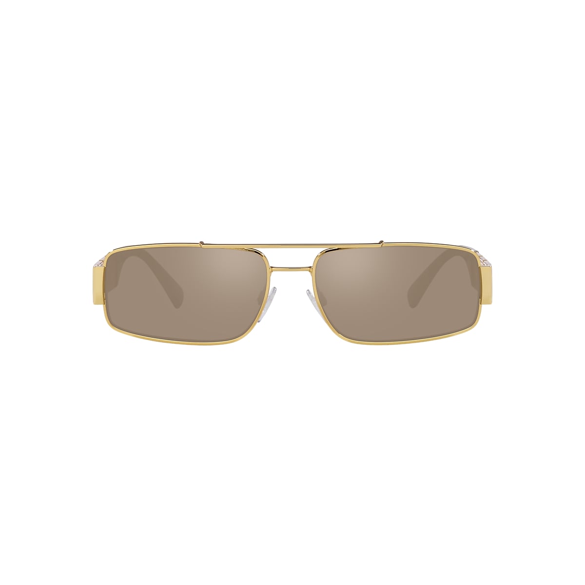 VERSACE VE2257 Gold - Men Luxury Sunglasses, Light Brown Mirror Dark Gold Lens