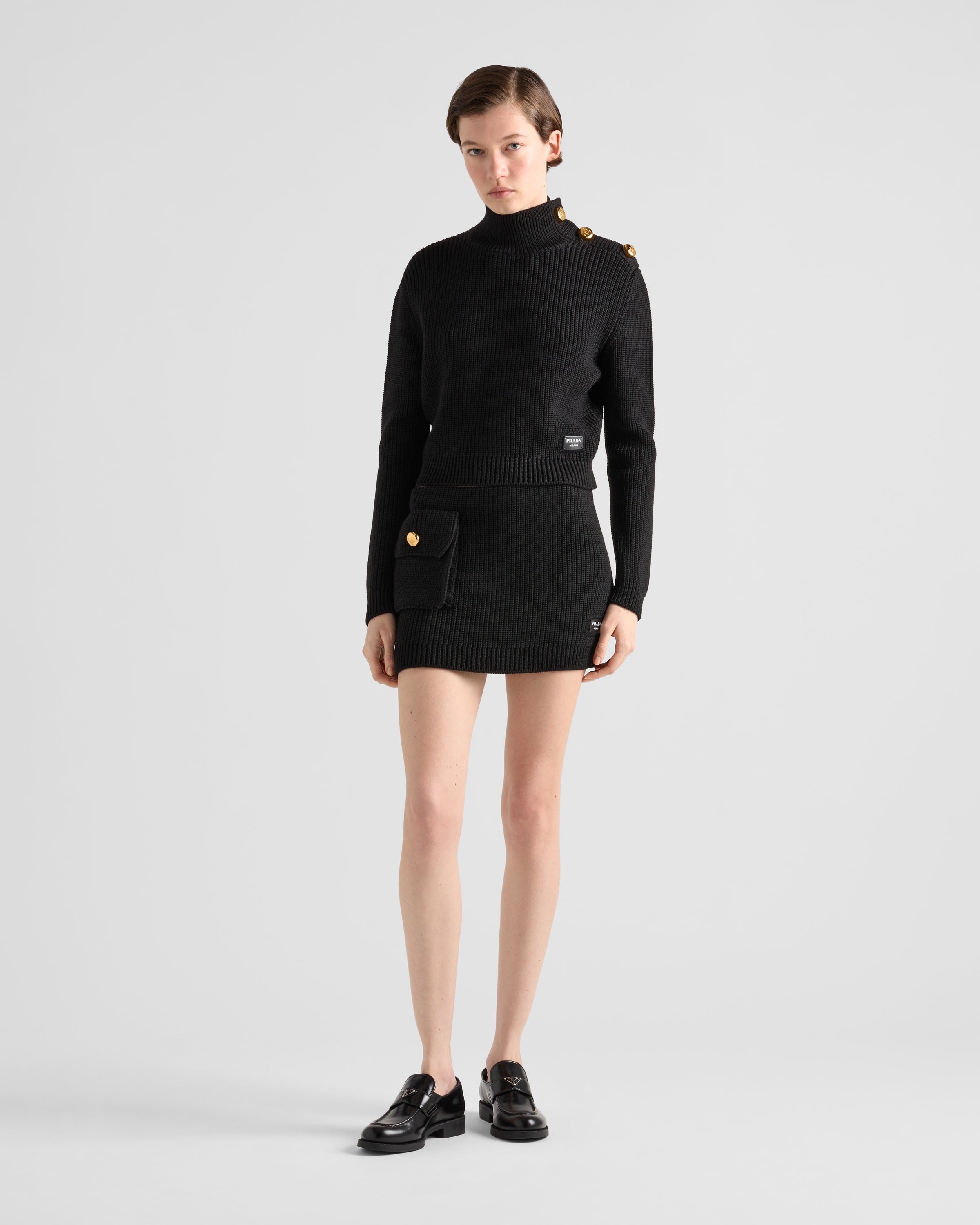 Wool turtleneck sweater Black
