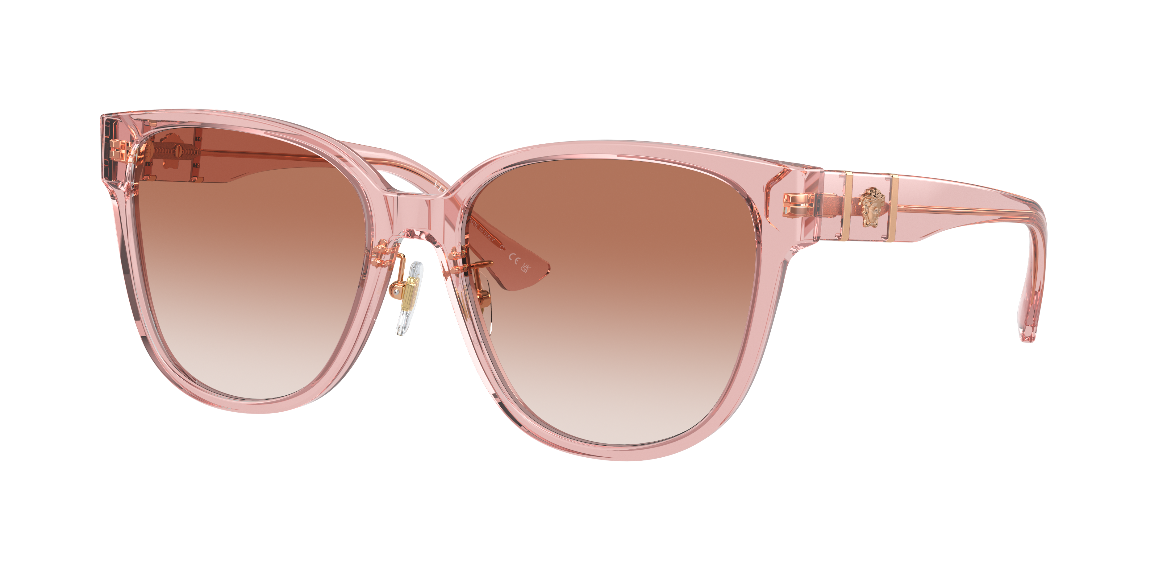 VERSACE VE4460D Peach Transparent - Women Luxury Sunglasses, Pink Gradient Pink Lens