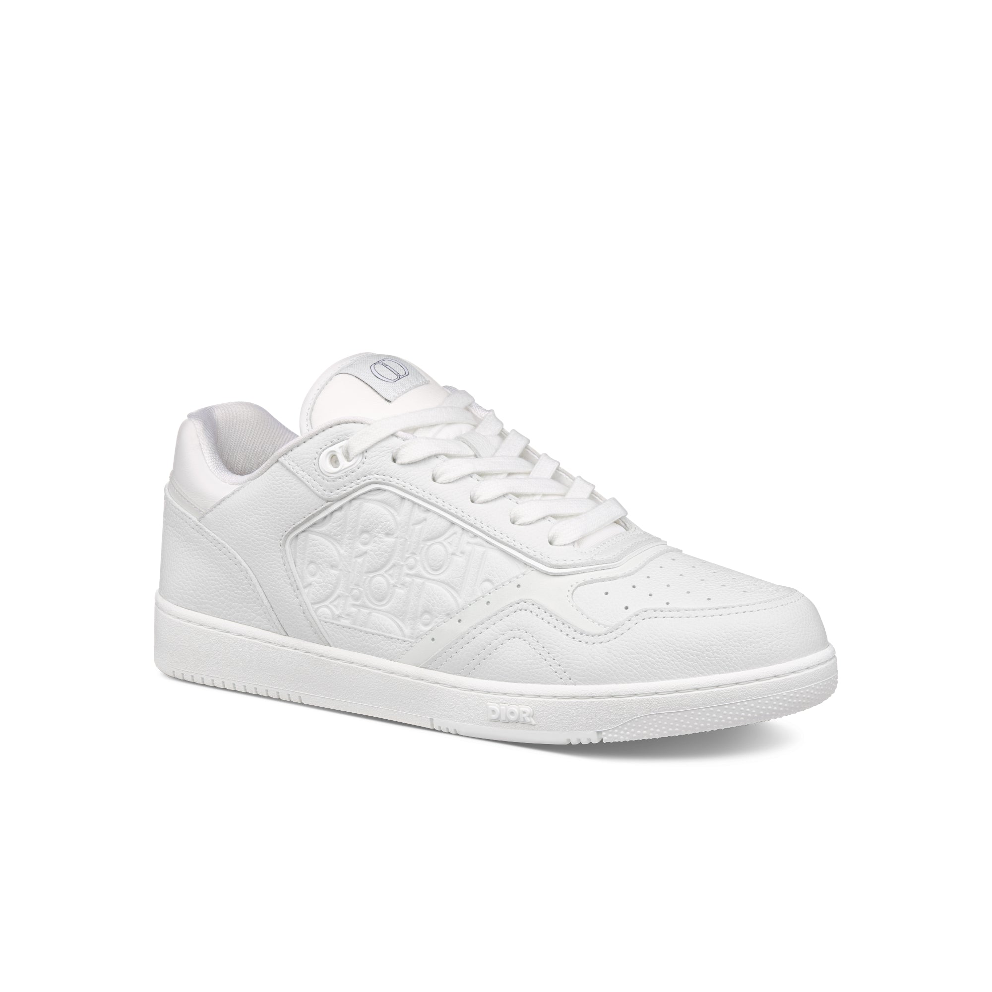 B27 Low-Top Sneaker - White Grained Calfskin and White Dior Gravity Leather