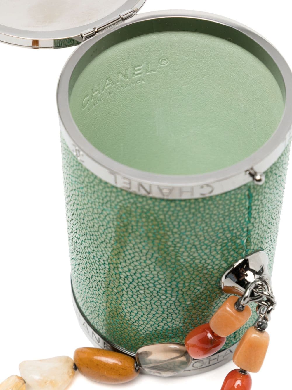 CHANEL Pre-Owned gemstone-handle Cylindrical Bag