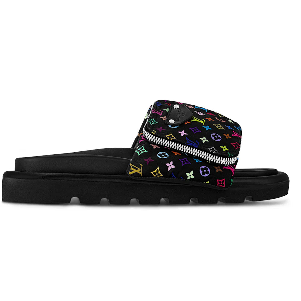 Louis Vuitton Pool Pillow Flat Comfort Mule Takashi Murakami Black (Women's)