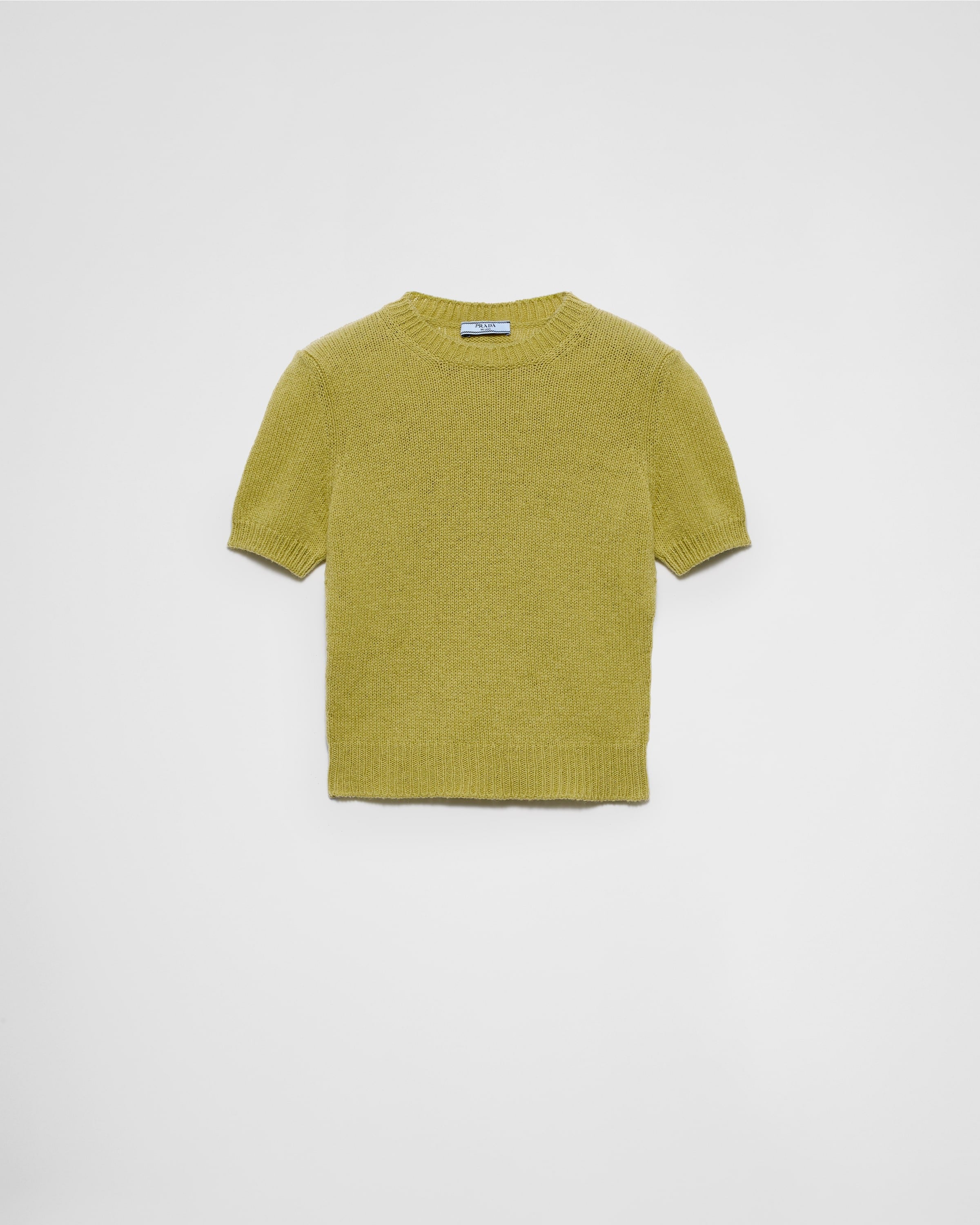 Short-sleeved cashmere sweater Pistachio Green