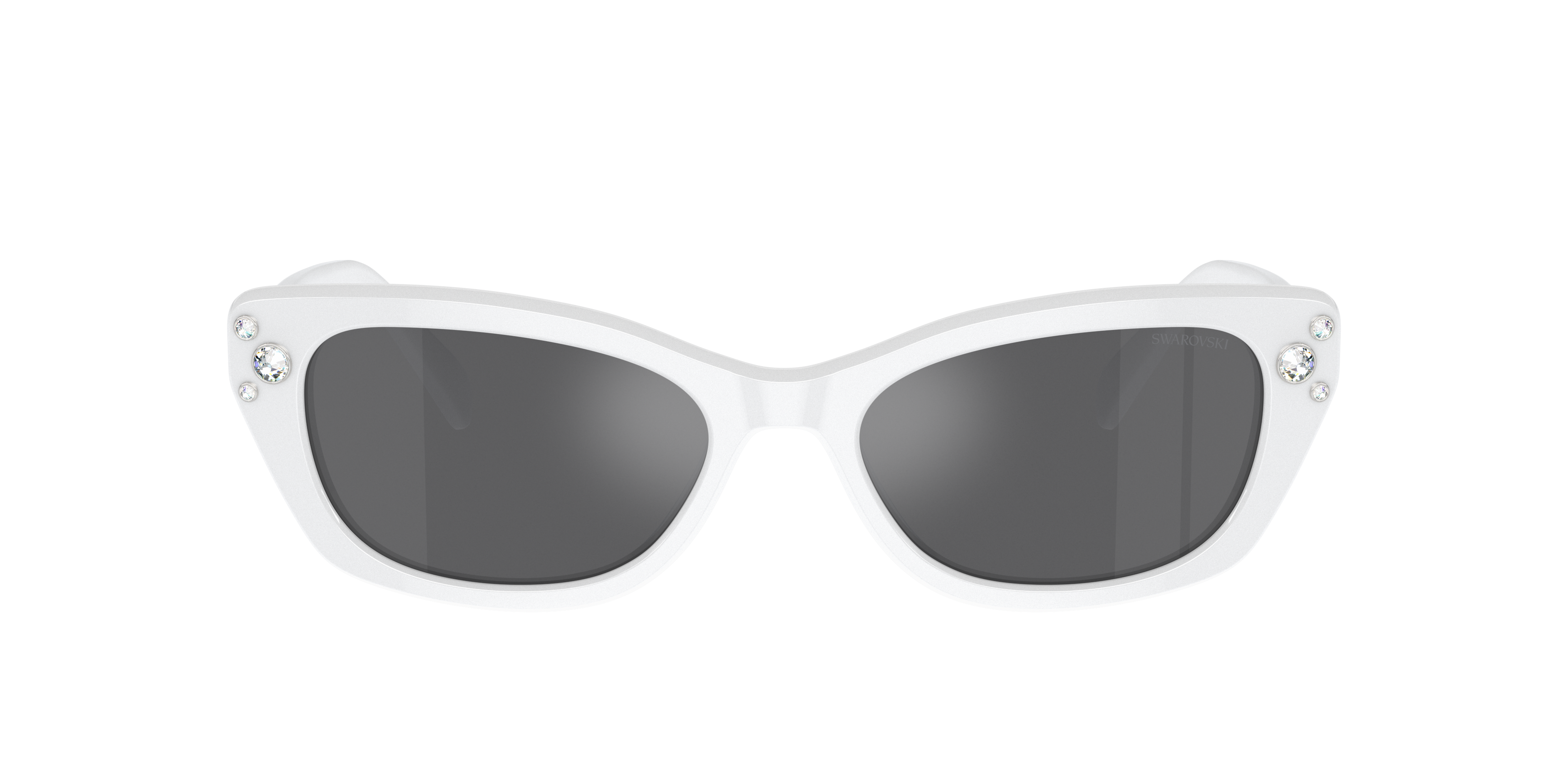 SWAROVSKI SK6019 Milky White - Women Sunglasses, Grey Mirror Black Lens
