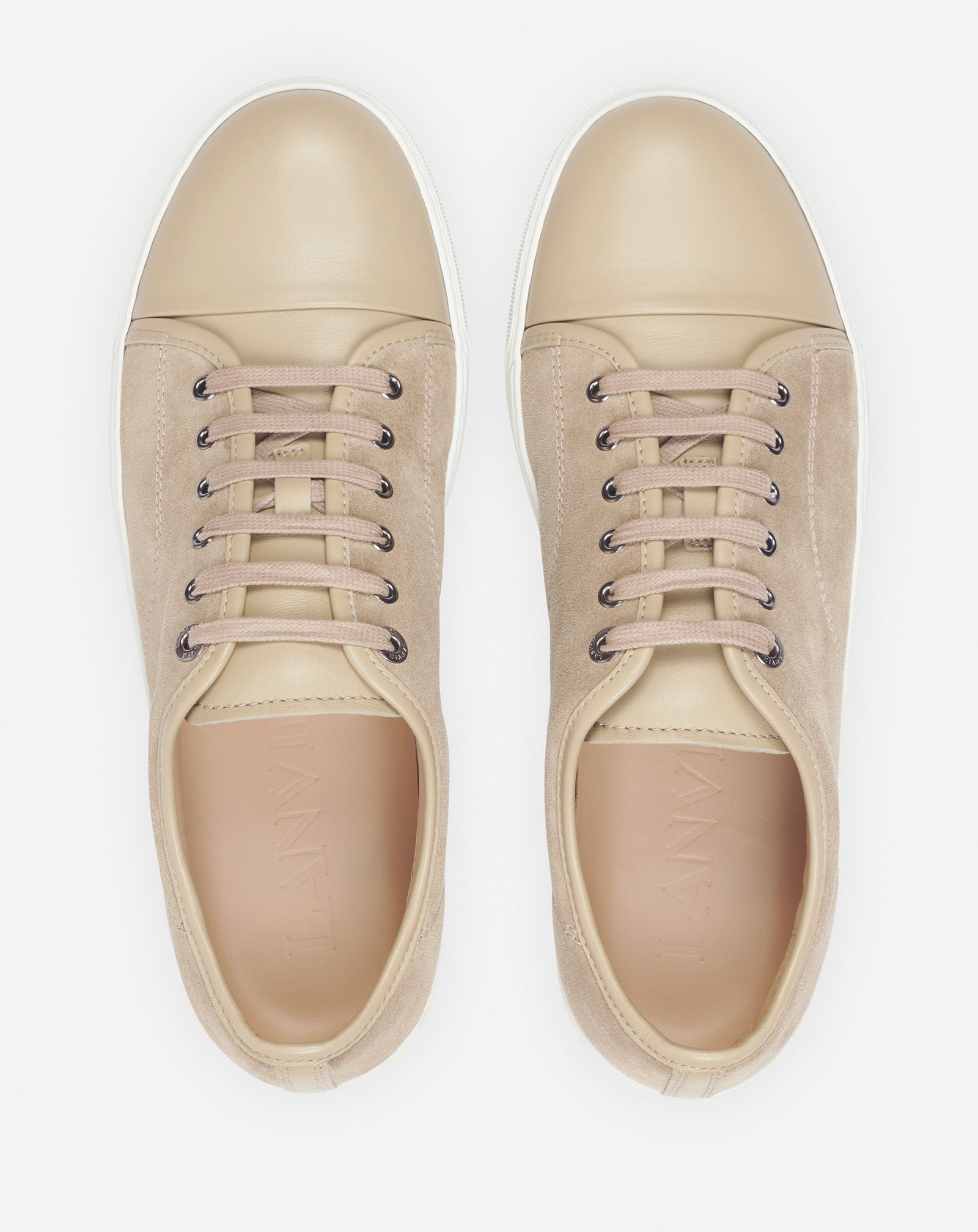 DBB1 LEATHER AND SUEDE SNEAKERS - TAUPE