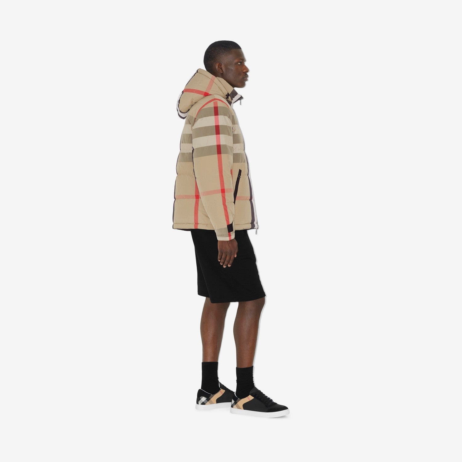 Reversible Check Puffer Jacket - Archive beige/black