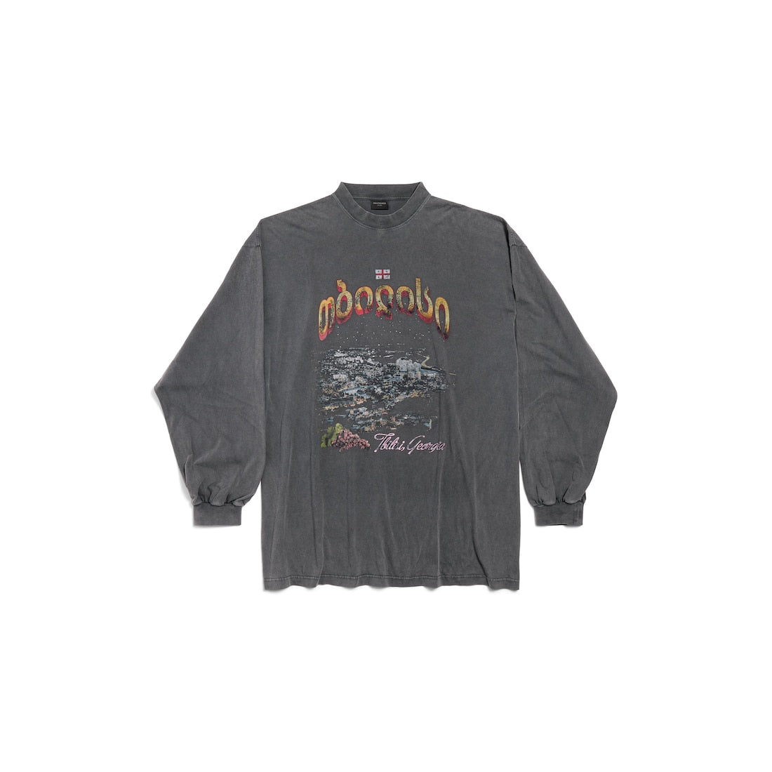 Men's Tbilisi Long Sleeve T-shirt Large Fit in Black