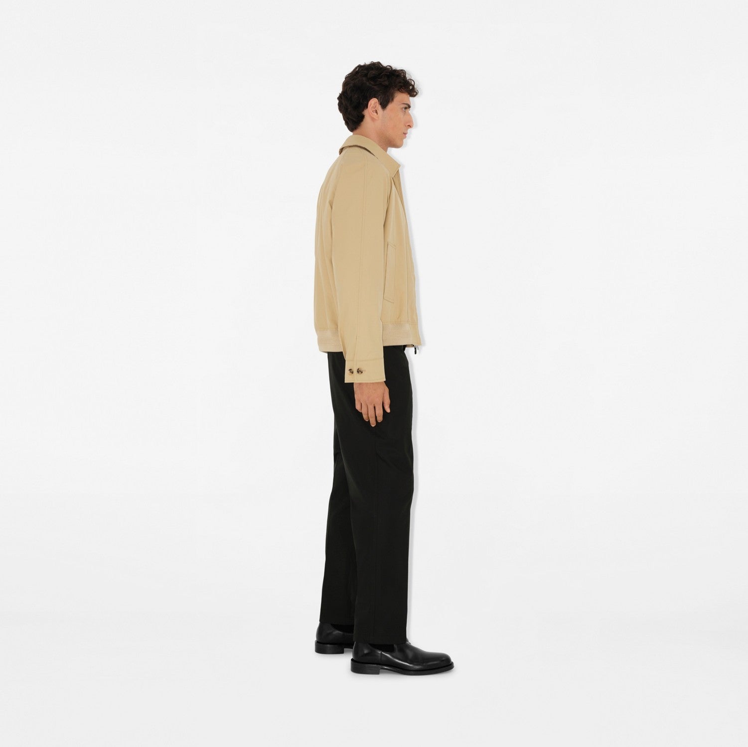 Gabardine Chester Harrington Jacket - Flax