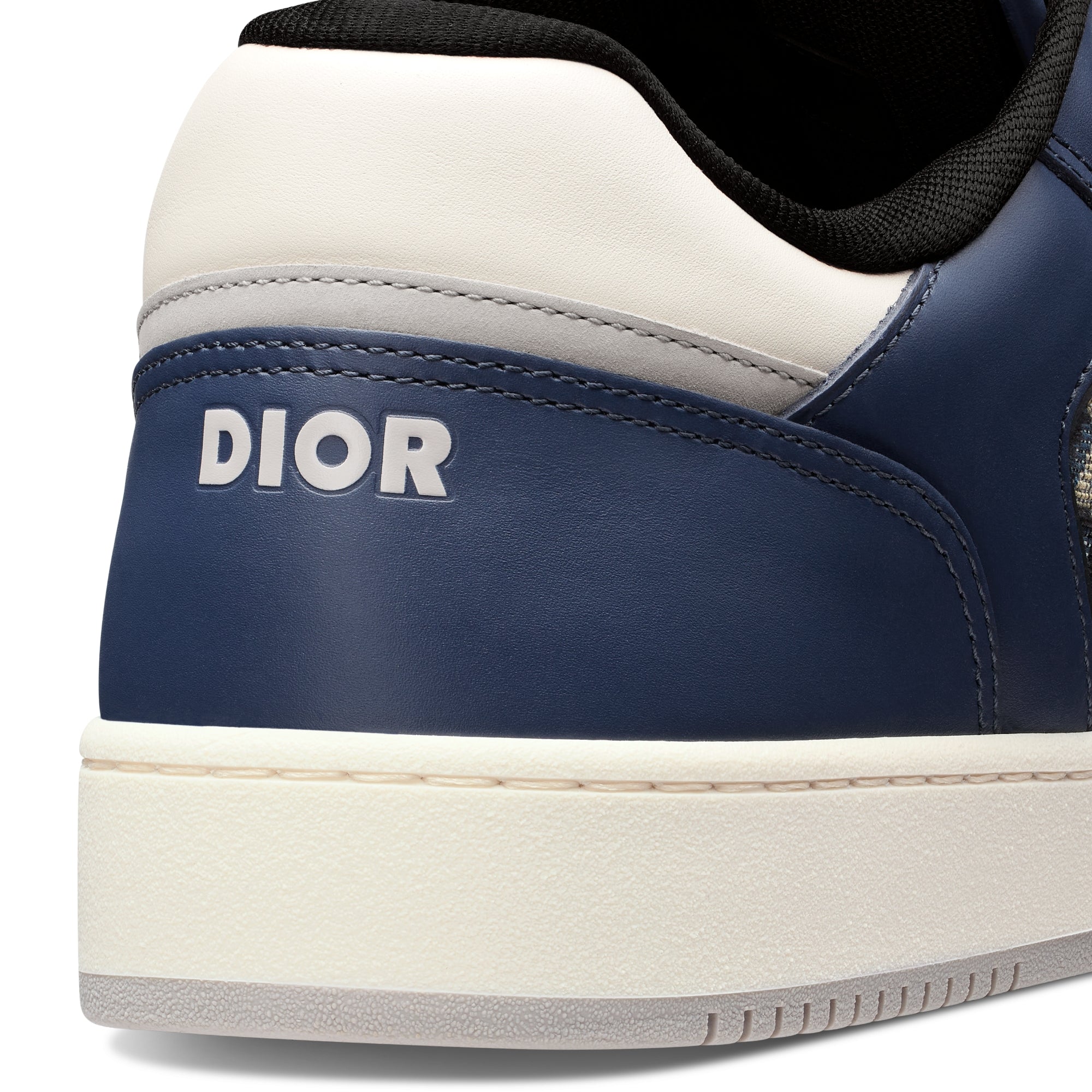 B27 Low-Top Sneaker - Blue, Cream and Dior Gray Smooth Calfskin with Beige and Black Dior Oblique Jacquard