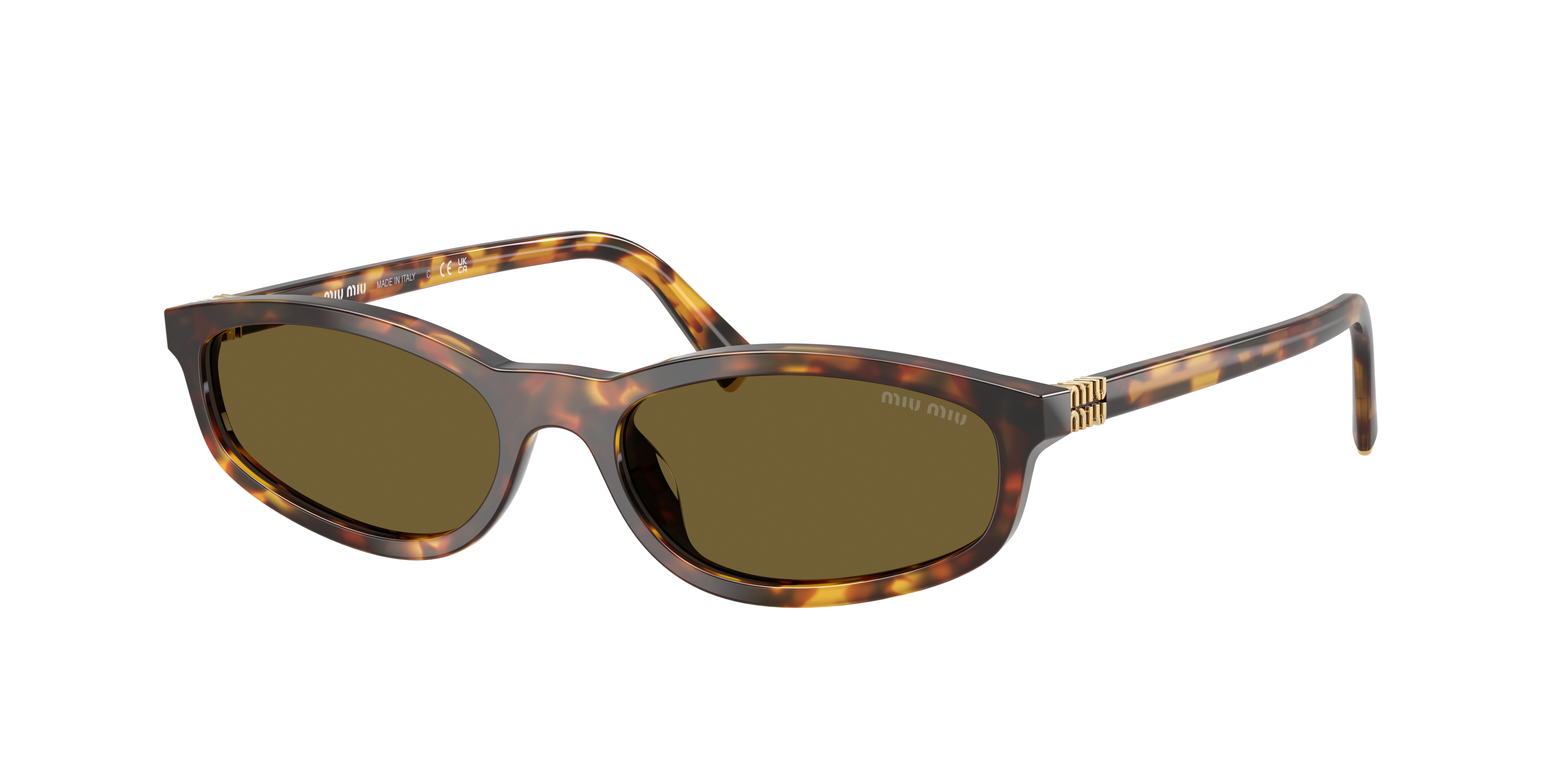 MIU MIU MU A06S Honey Havana - Women Luxury Sunglasses, Dark Brown Lens
