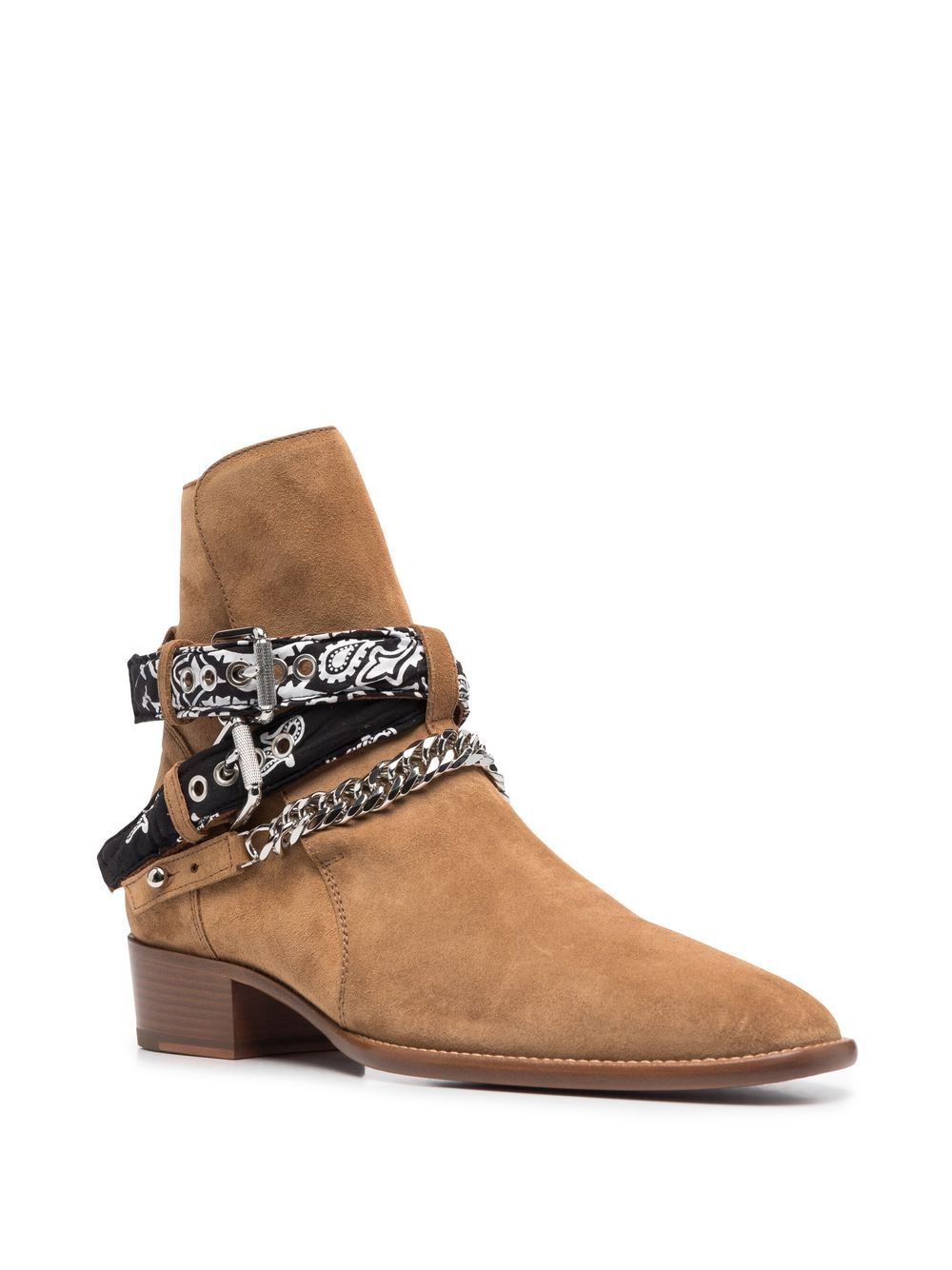 bandana-trimmed ankle boots