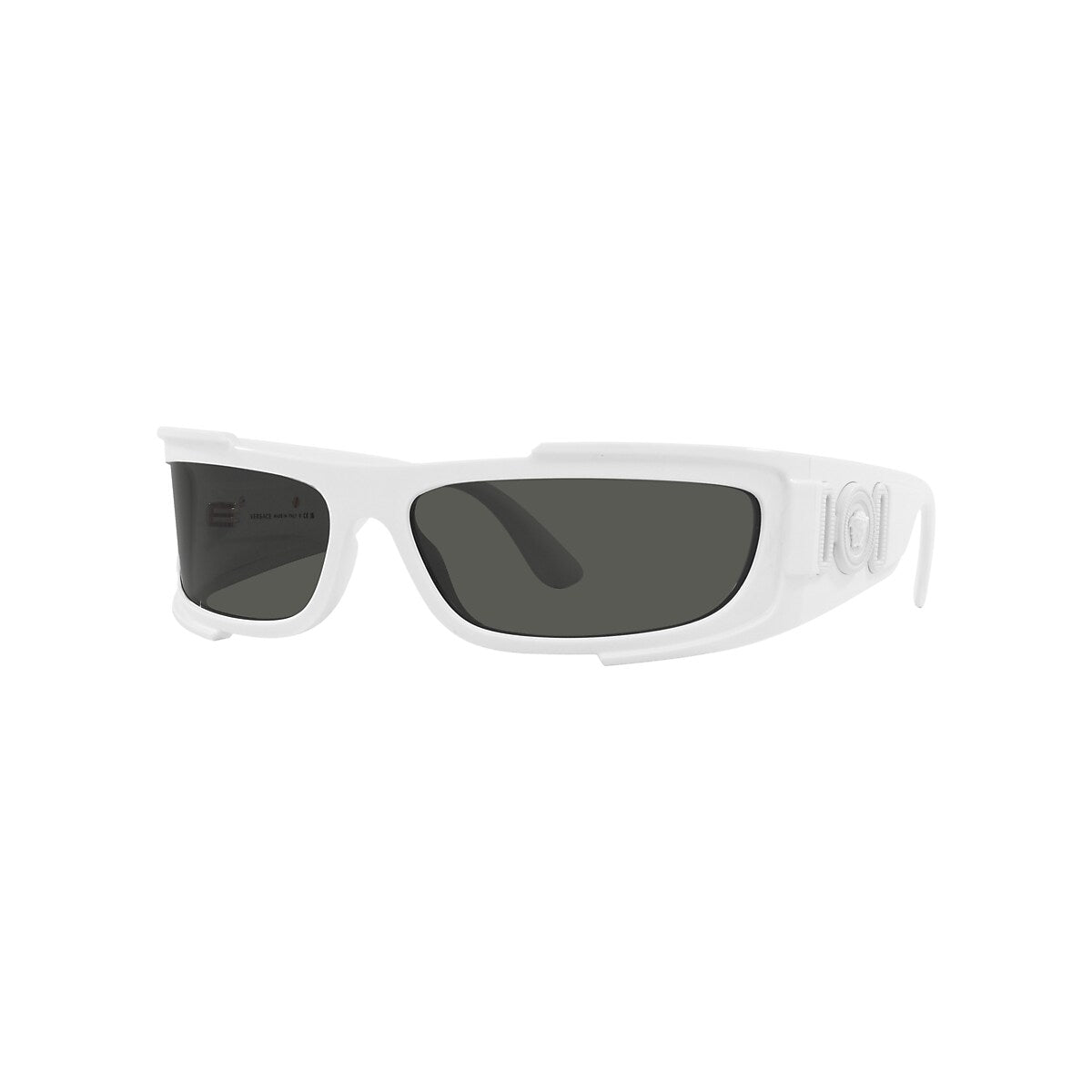 VERSACE VE4446 White - Men Luxury Sunglasses, Dark Grey Lens