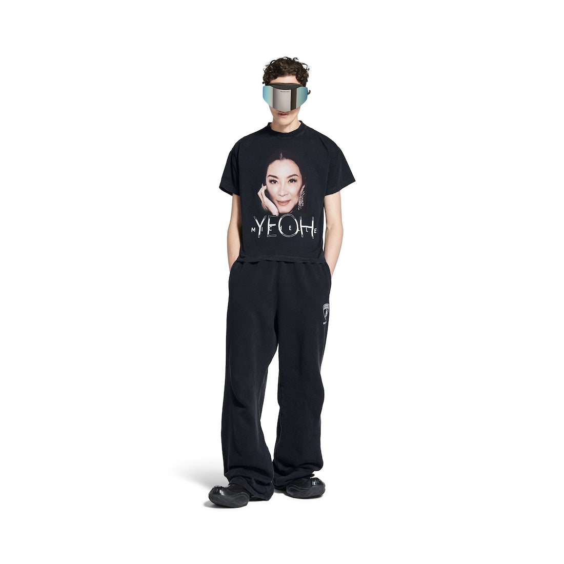 Michelle Boxy T-shirt in Black Faded
