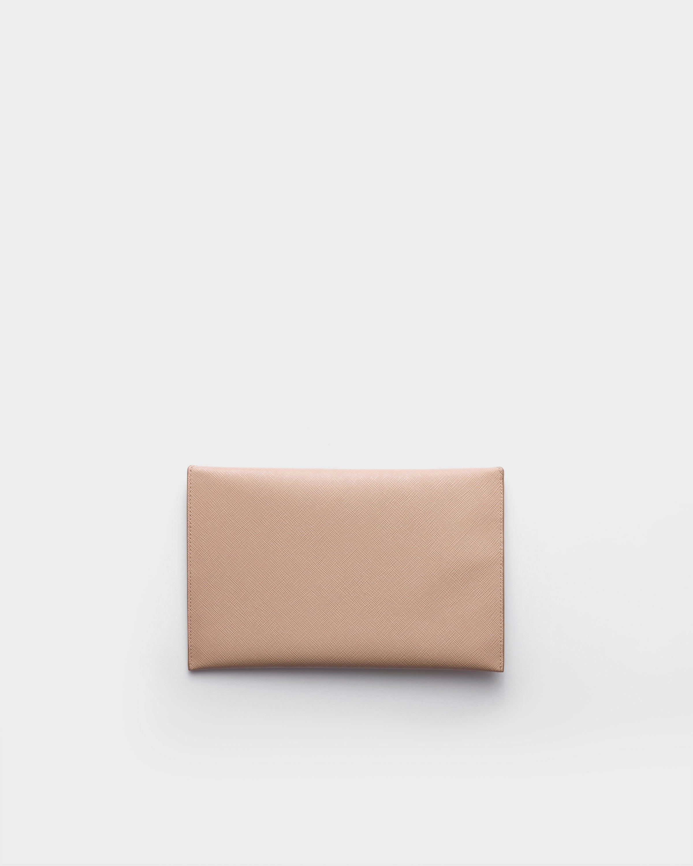 Saffiano leather envelope clutch Powder Pink