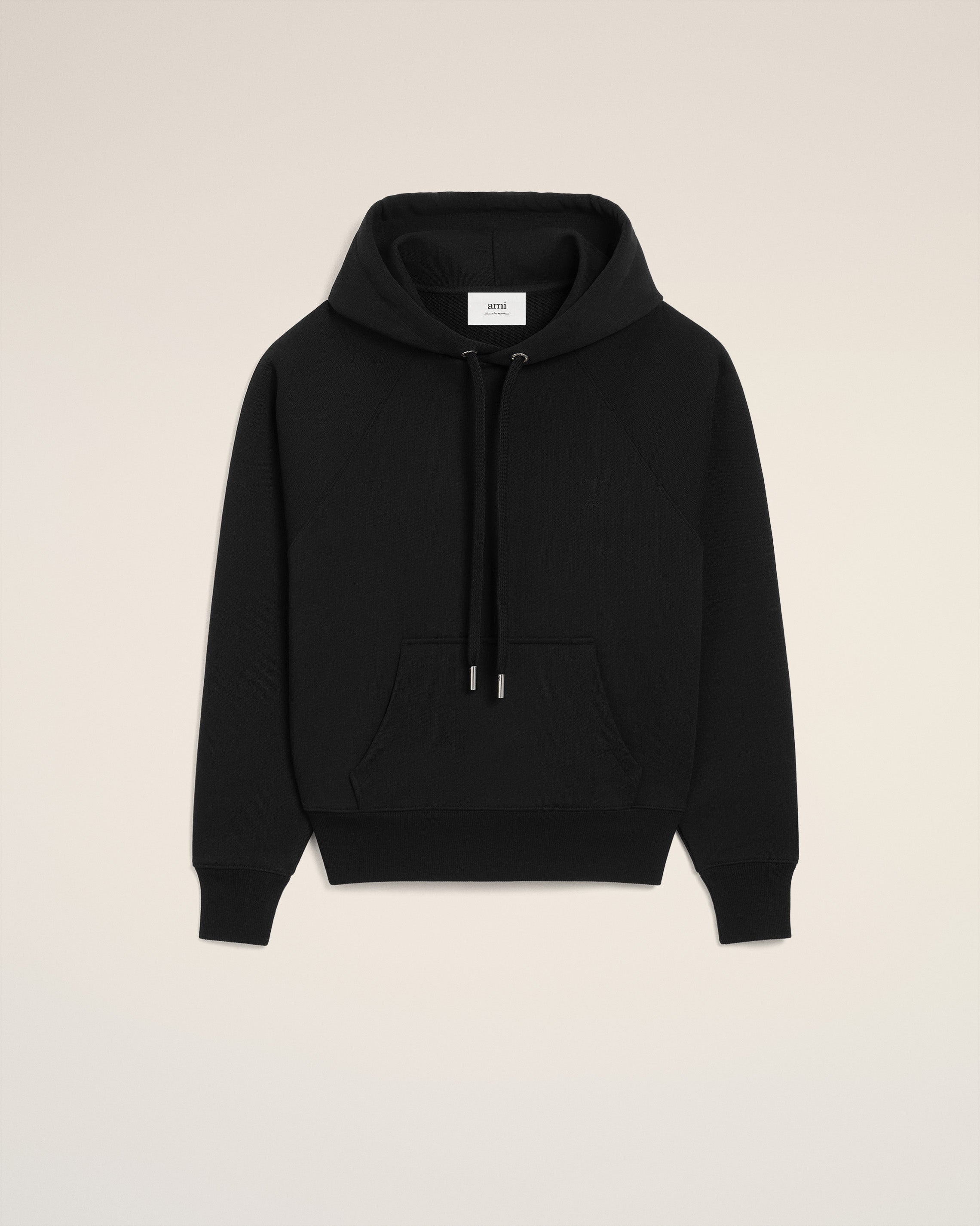 Black Cotton Ami De Coeur Hoodie BLACK