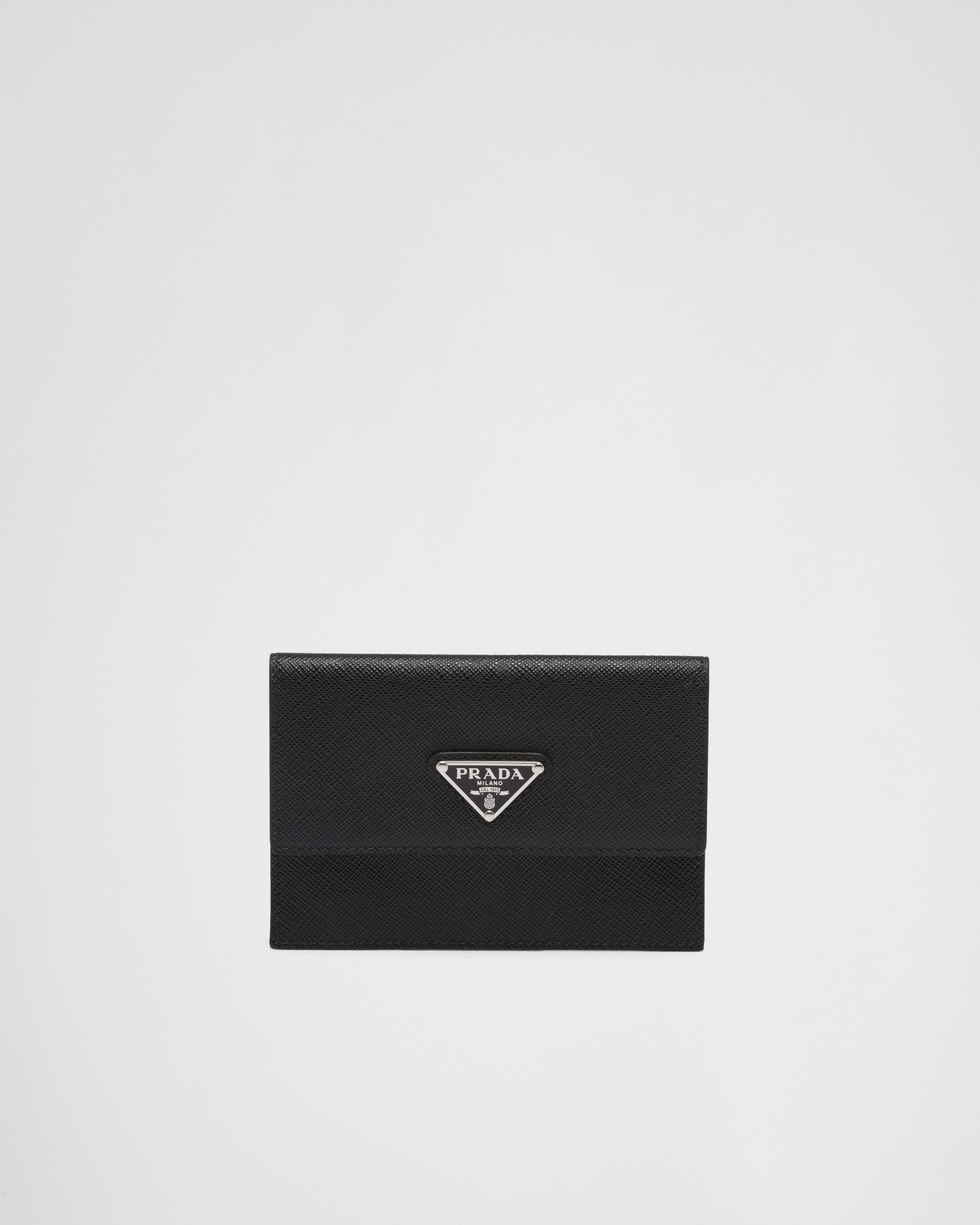 Saffiano leather document holder Black