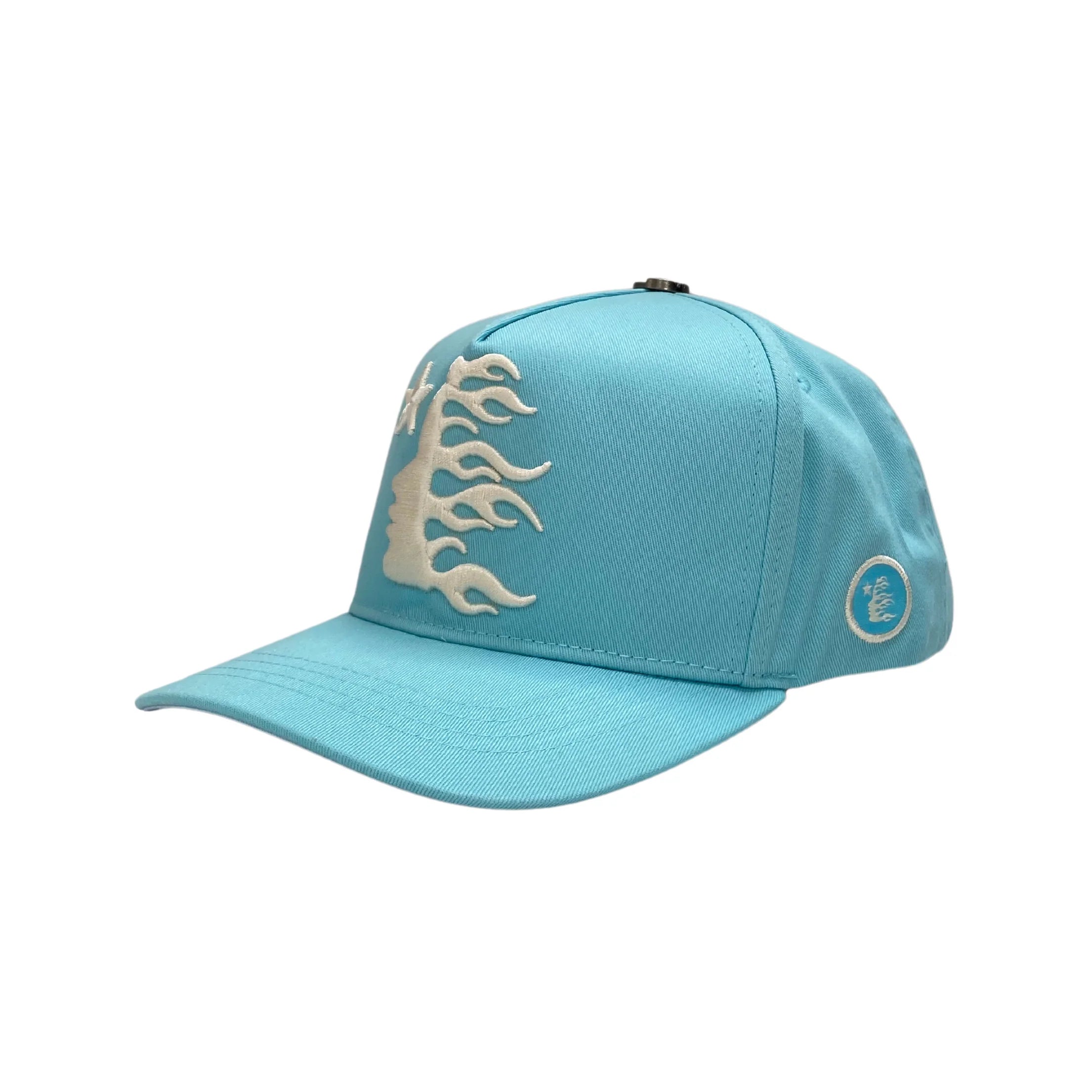 Hellstar Logo 6-Panel Snapback Hat Baby Blue