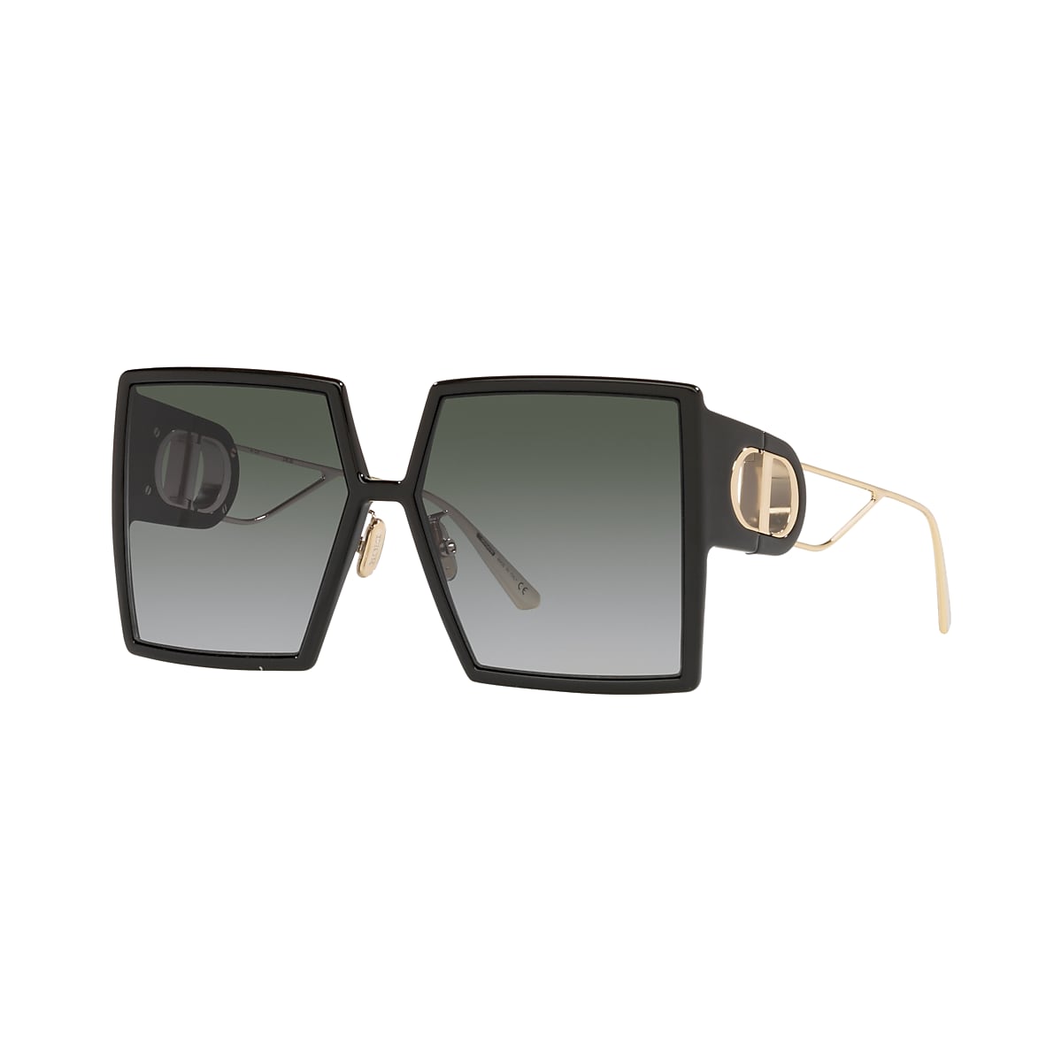 DIOR 30Montaigne SU Black & Gold - Women Luxury Sunglasses, Smoke Lens