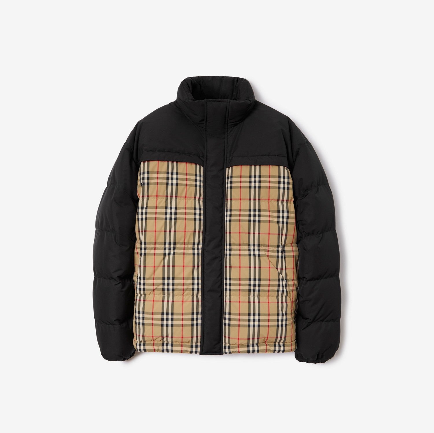 Reversible Check Puffer Jacket - Archive beige