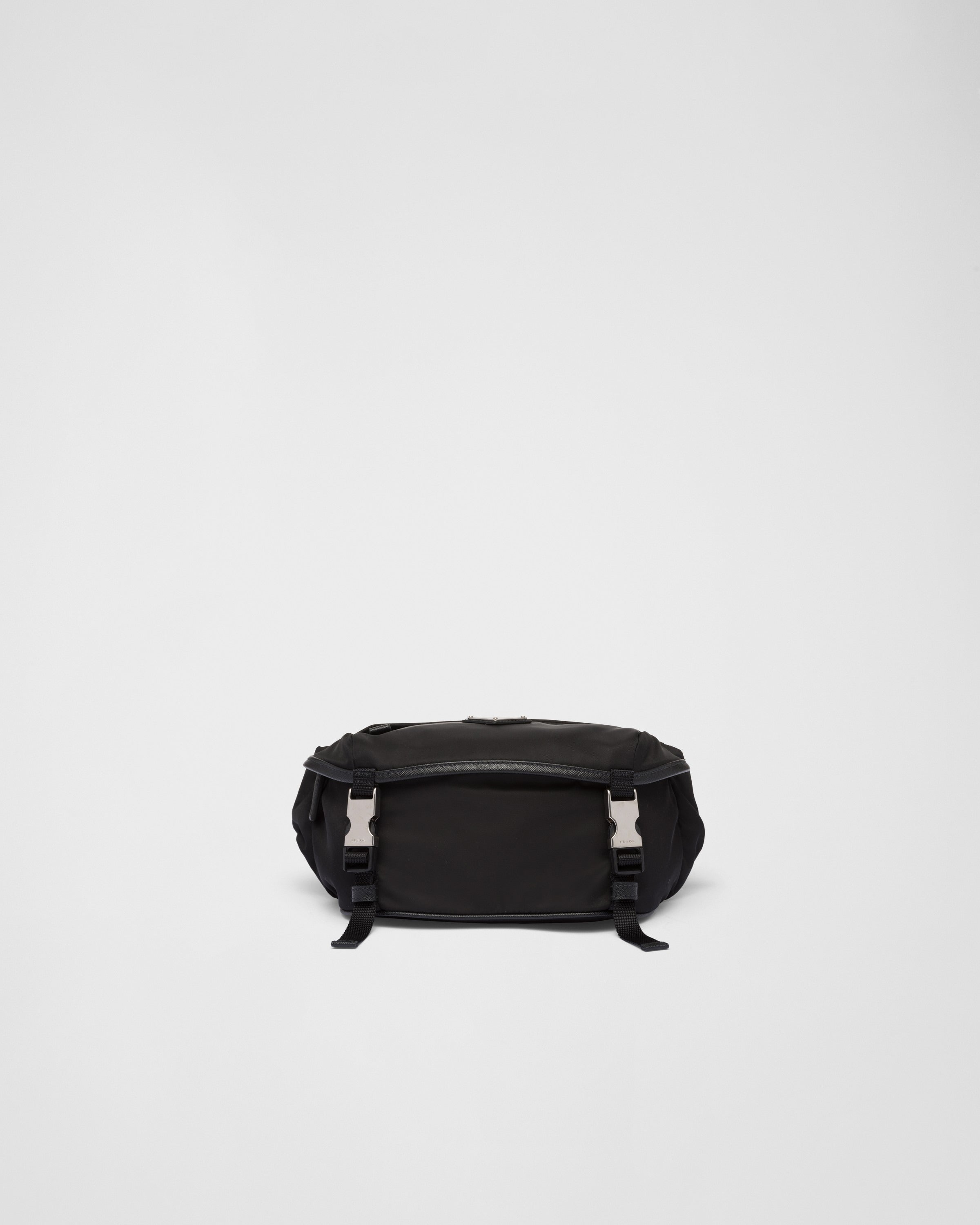 Re-Nylon and Saffiano leather shoulder bag Black