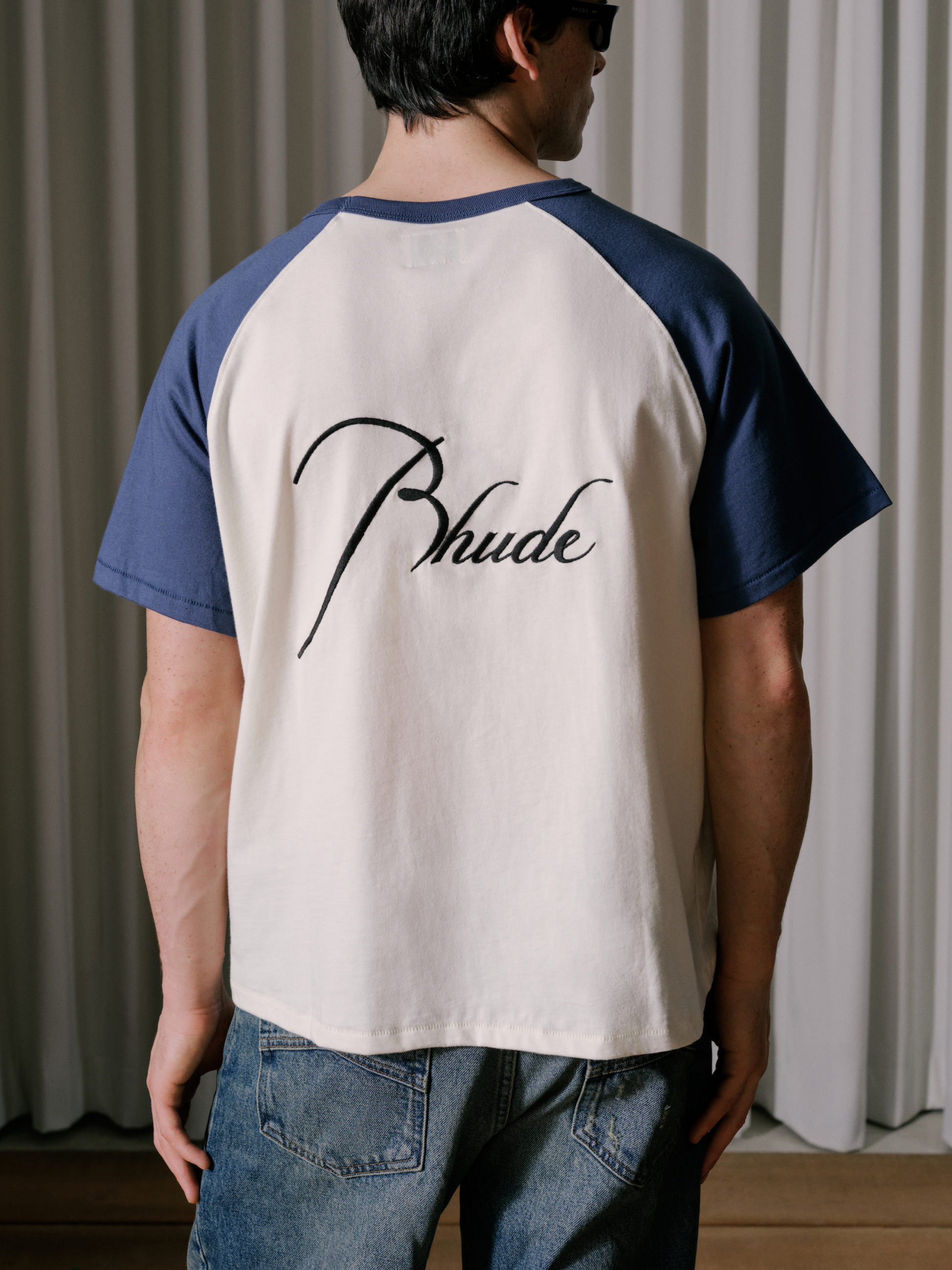 RAGLAN LOGO TEE - VTG WHITE / VTG MIDNIGHT BLUE