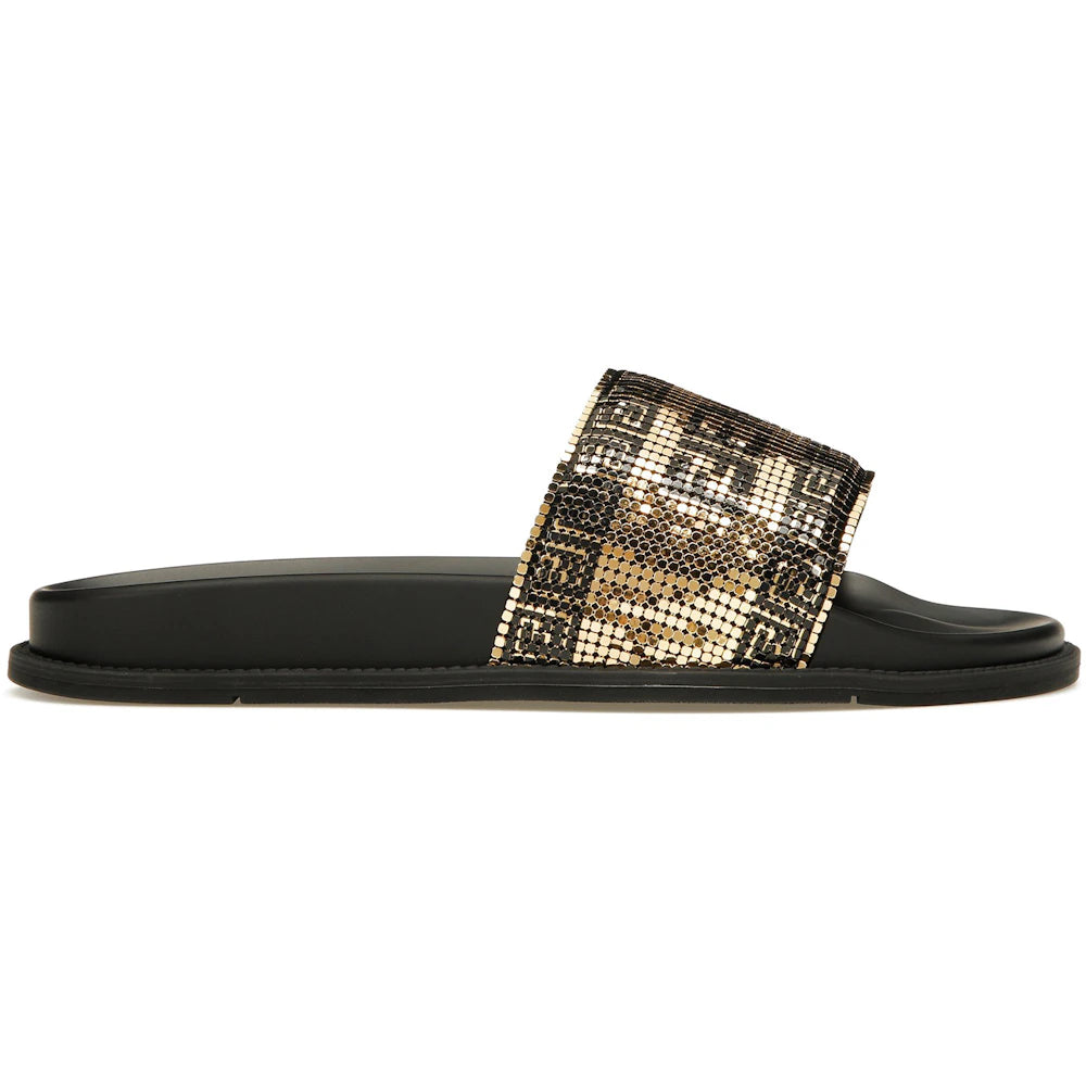 Fendi Fendace Logo Metal Mesh Sliders (Women's)