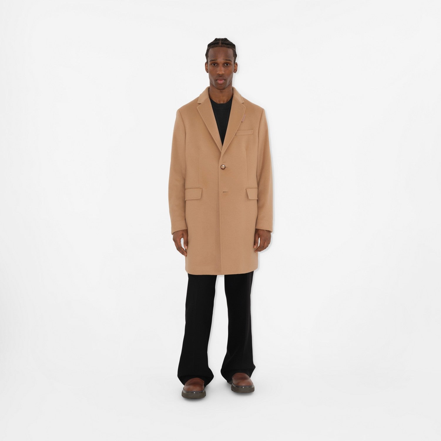 Wool Cashmere Tailored Coat - Camel