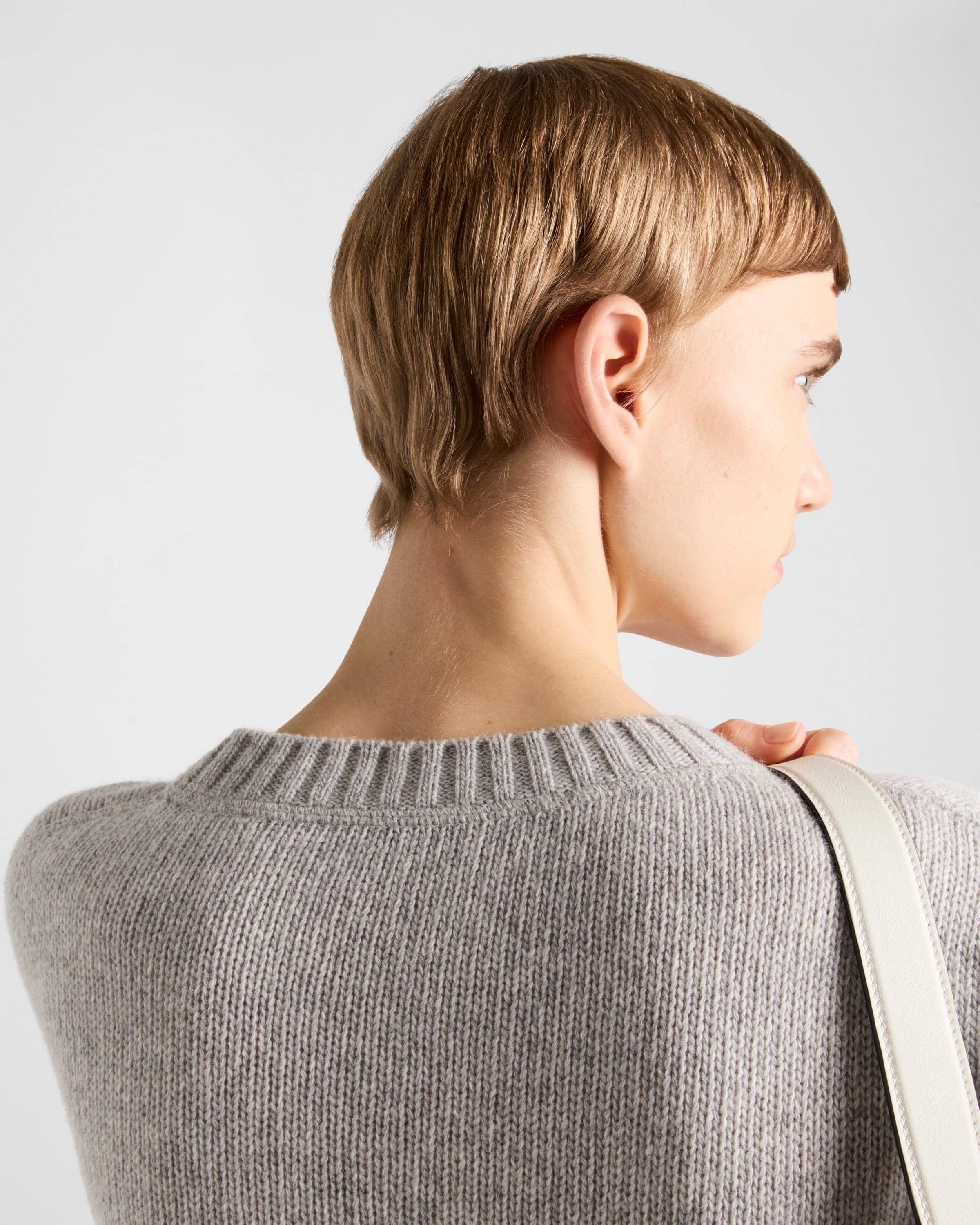 Wool and cashmere crew-neck sweater Marble Gray